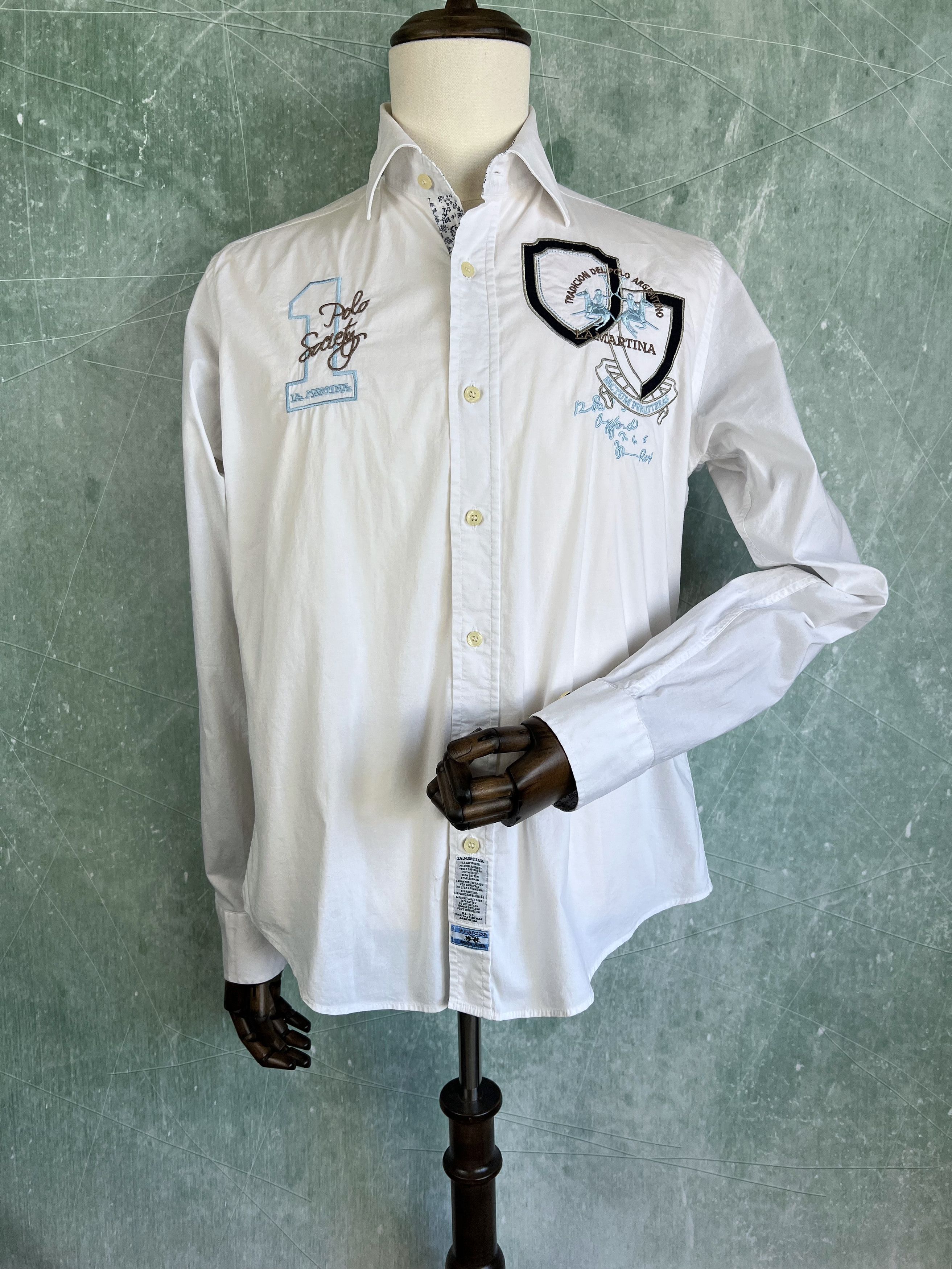 La Martina La Martina Polo Society Embroidered Shirt ButtonUp Argentina Size US M / EU 48-50 / 2 - 1 Thumbnail