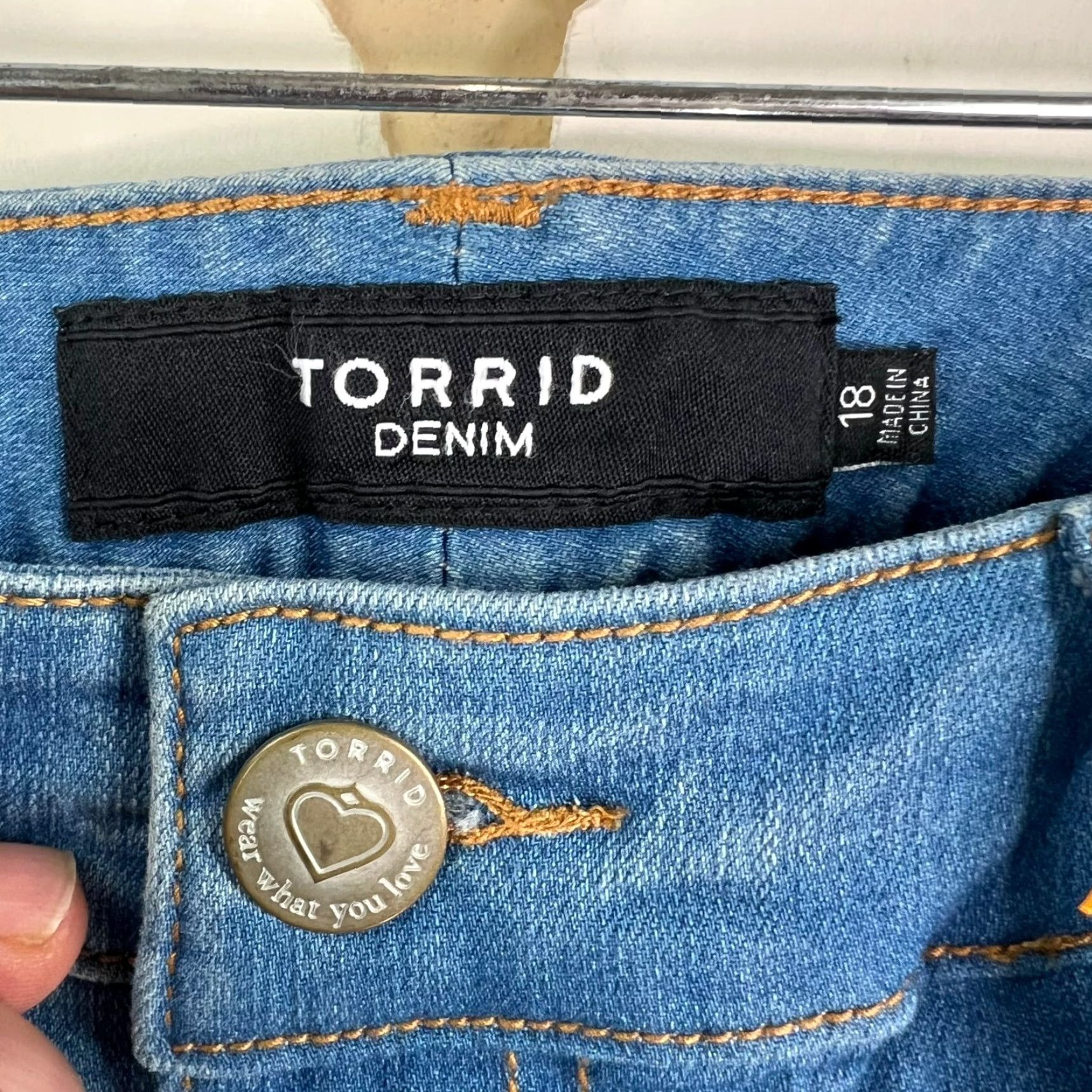 Torrid Torrid Flare Leg Denim Jeans Plus Size 18 High Rise Blue 36W 34L Womens Size 40" / US 18 - 4 Thumbnail