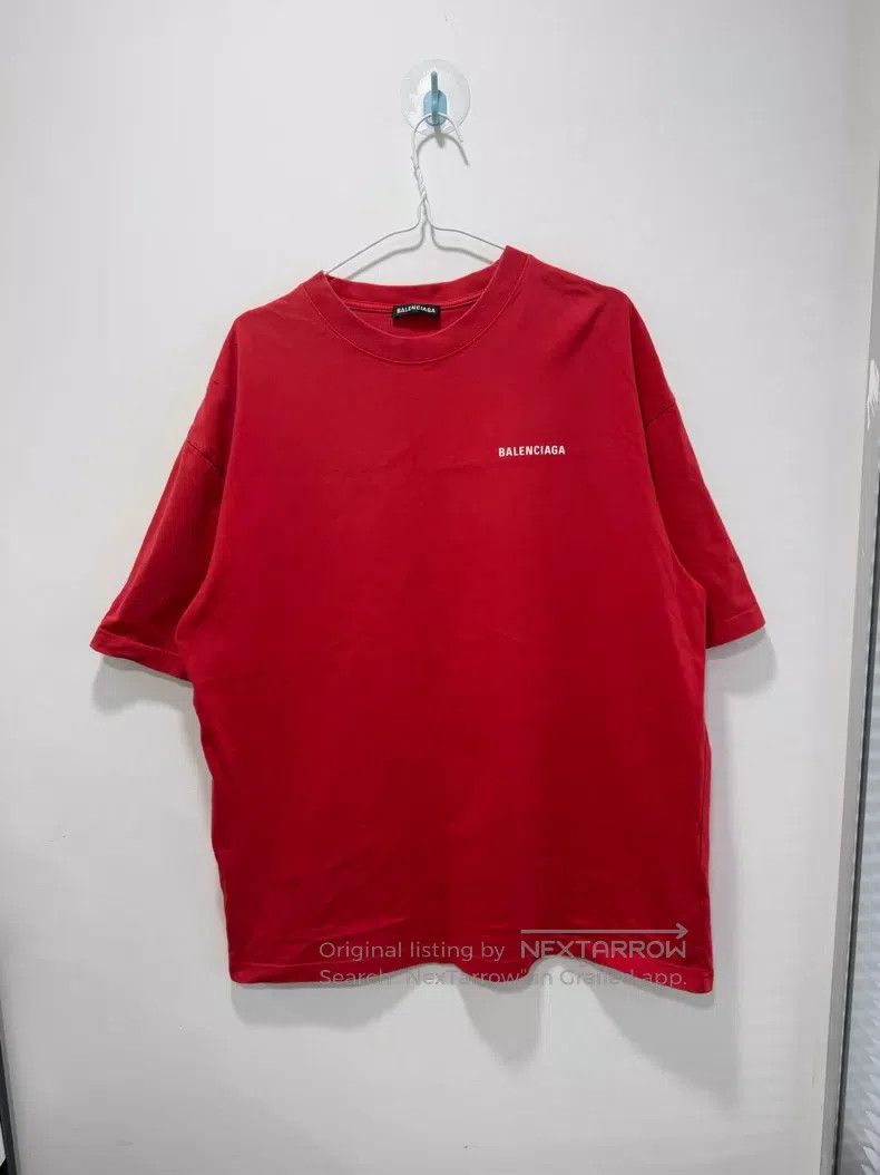 Balenciaga Balenciaga Red Letter Logo Short Sleeve, Size L Size US L / EU 52-54 / 3 - 1 Thumbnail