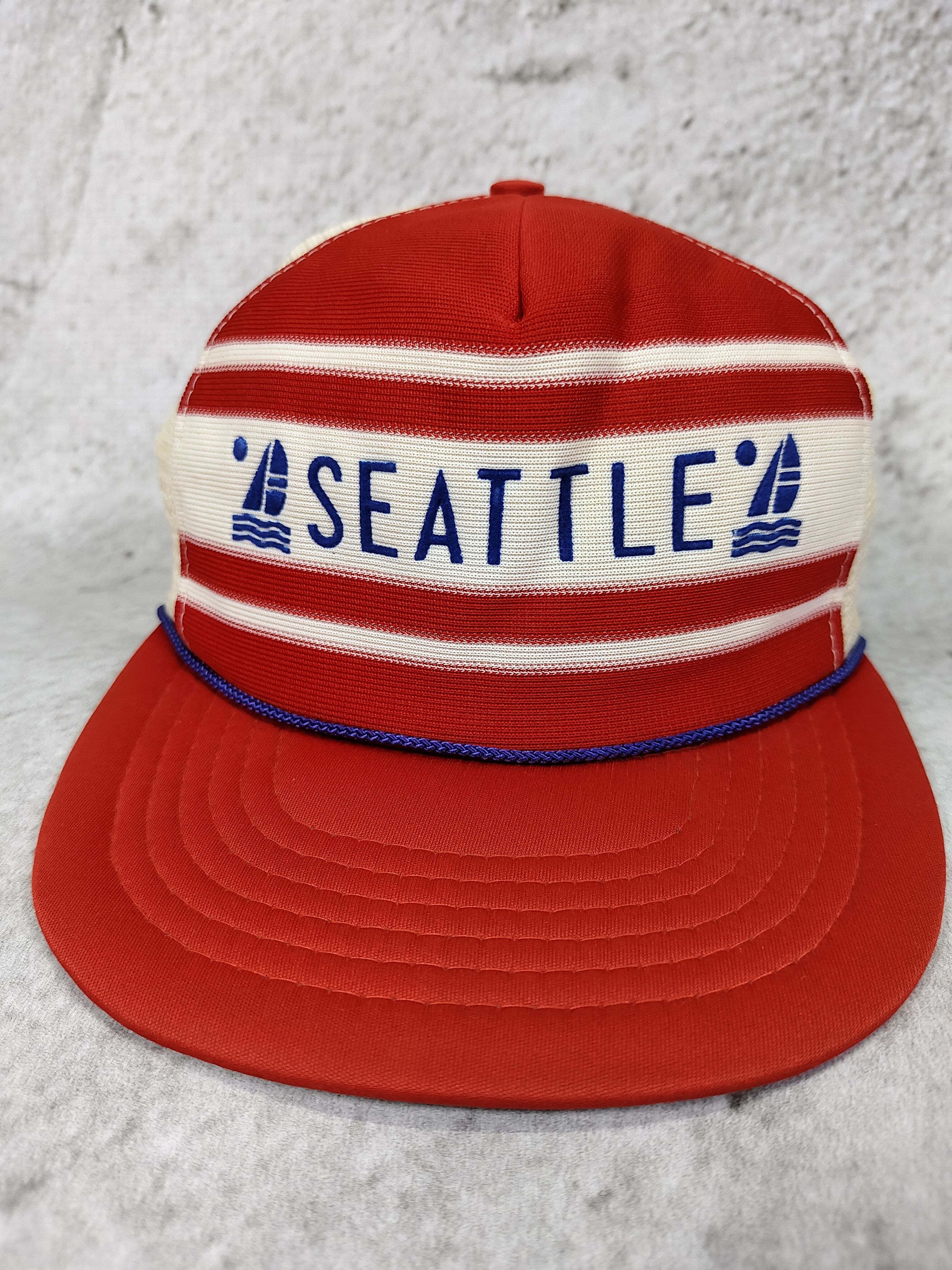 Vintage 80s Seattle-Sailboat Vintage Americana Nautical Trucker Hat Size ONE SIZE - 1 Thumbnail