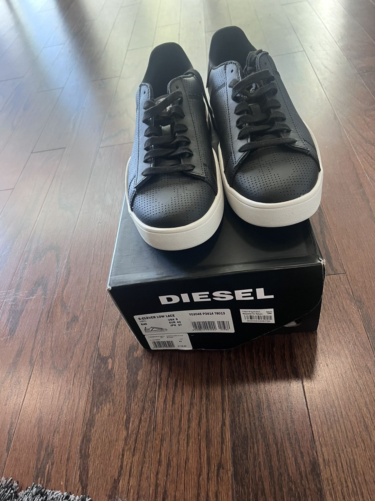 Diesel Diesel Men Black/White Low Top Sneaker S Clever Low Lace Size US 9 / EU 42 - 4 Thumbnail