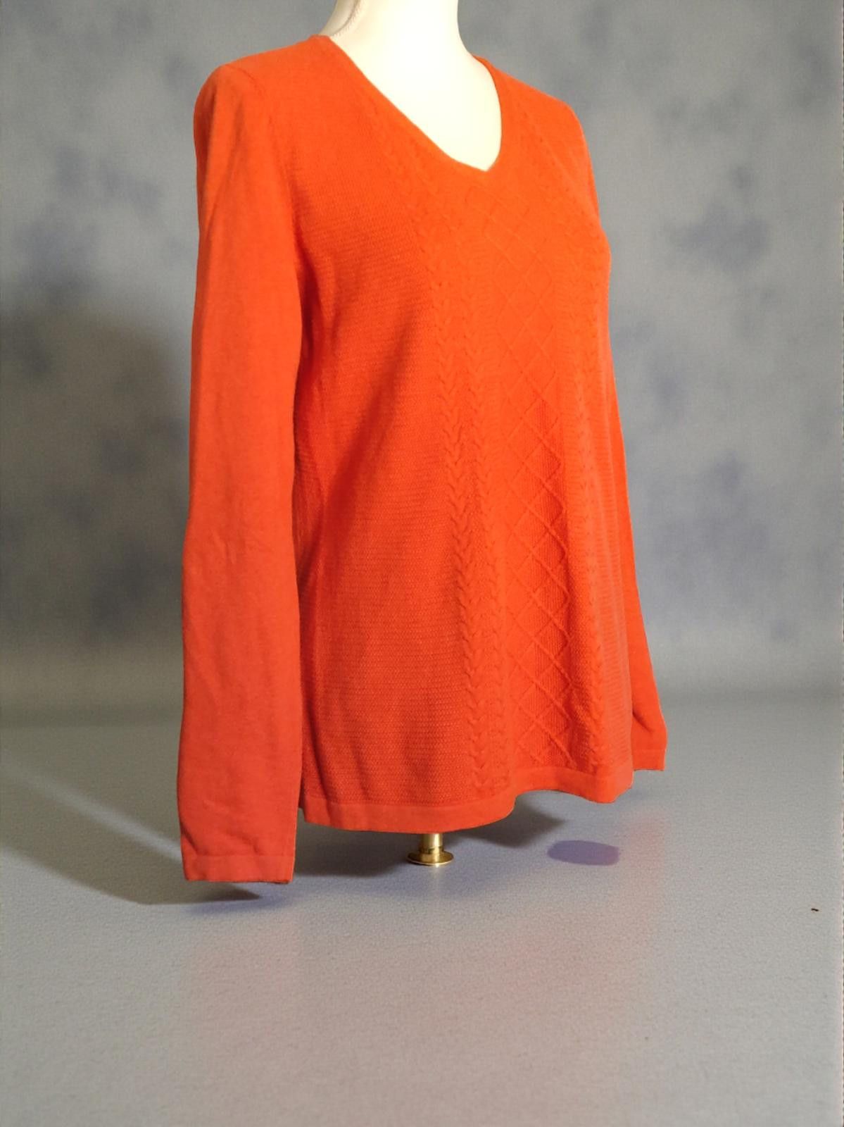 Other Talbots Cozy V-Neck Orange Sweater Size Small Size S / US 4 / IT 40 - 4 Thumbnail