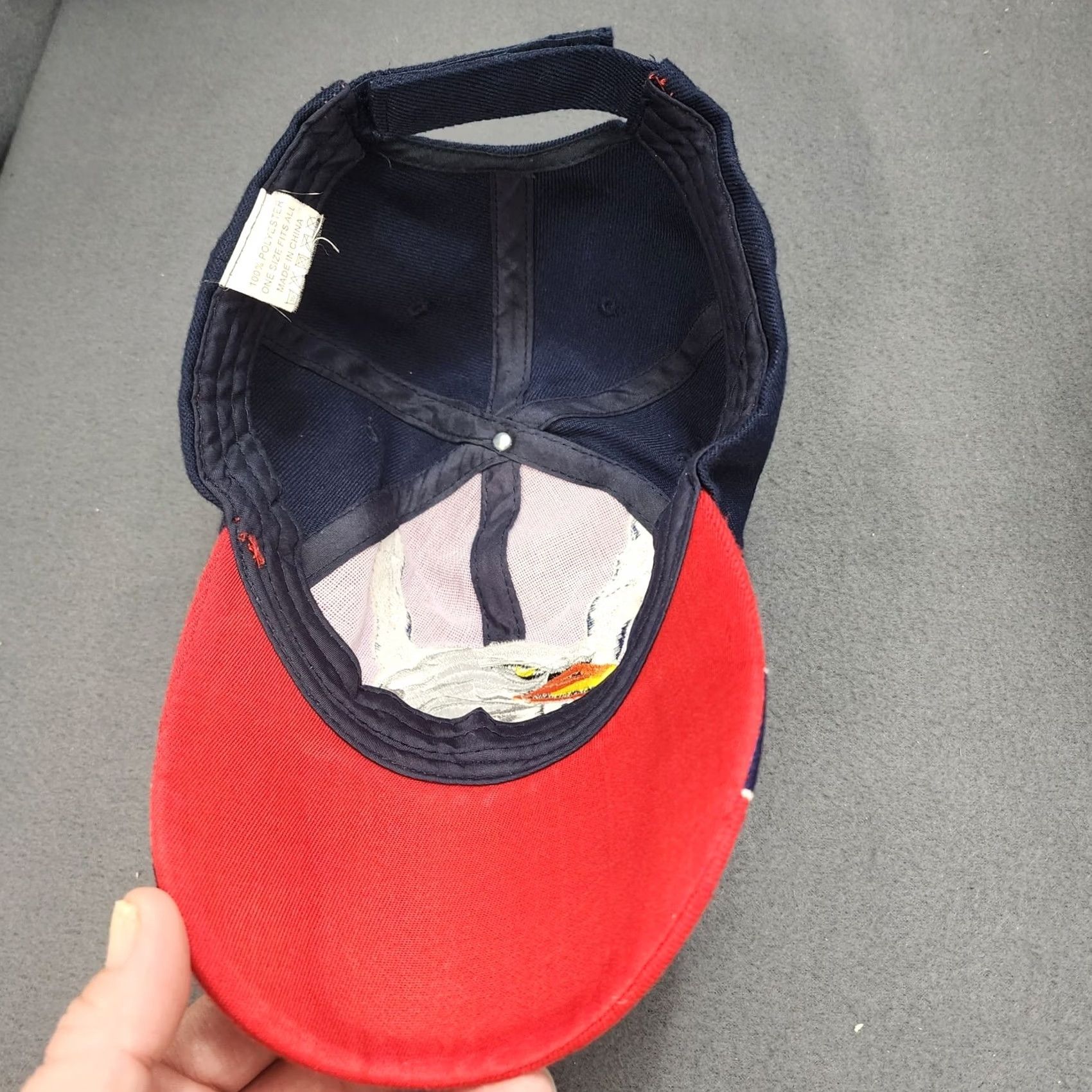 Vintage VINTAGE Eagle Patriotic Hat Red Blue Rebel USA Graphic Cap Americana Adjustable Men One Size Blue Baseball Cap Mens Size ONE SIZE - 6 Thumbnail