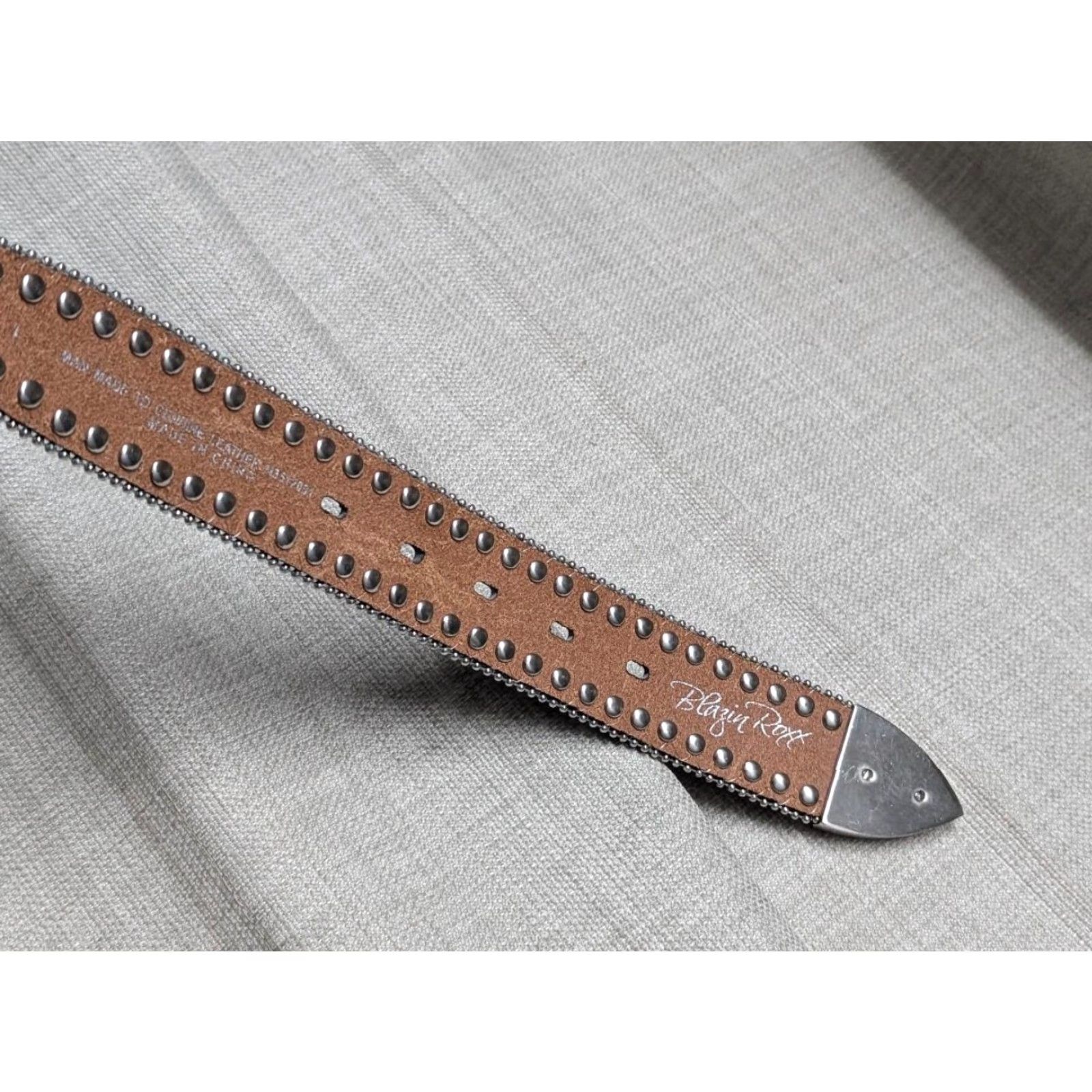 VINTAGE Blazin Roxx belt Rodeo leather rhinestone 1-1/2 