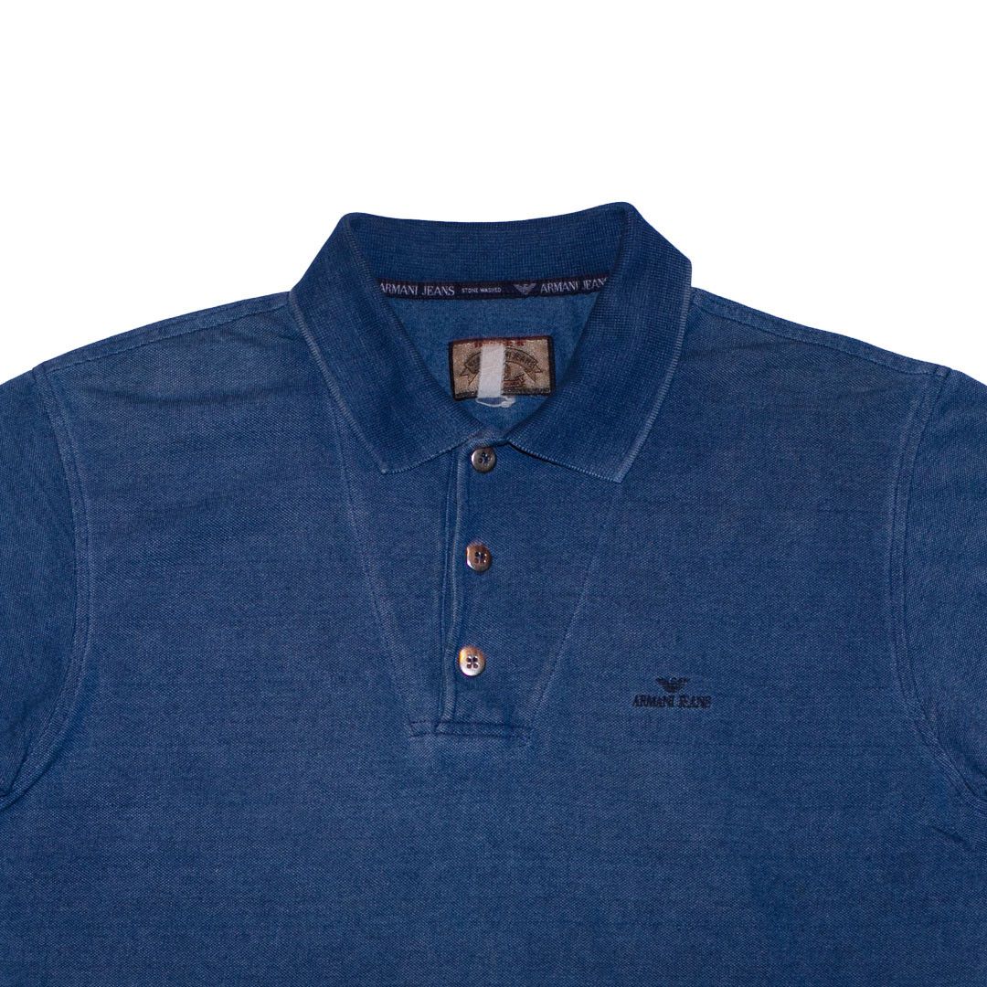 Armani Armarni - Logo Crest Vintage Polo (Thick Fabric) - Blue - L Size US L / EU 52-54 / 3 - 3 Thumbnail