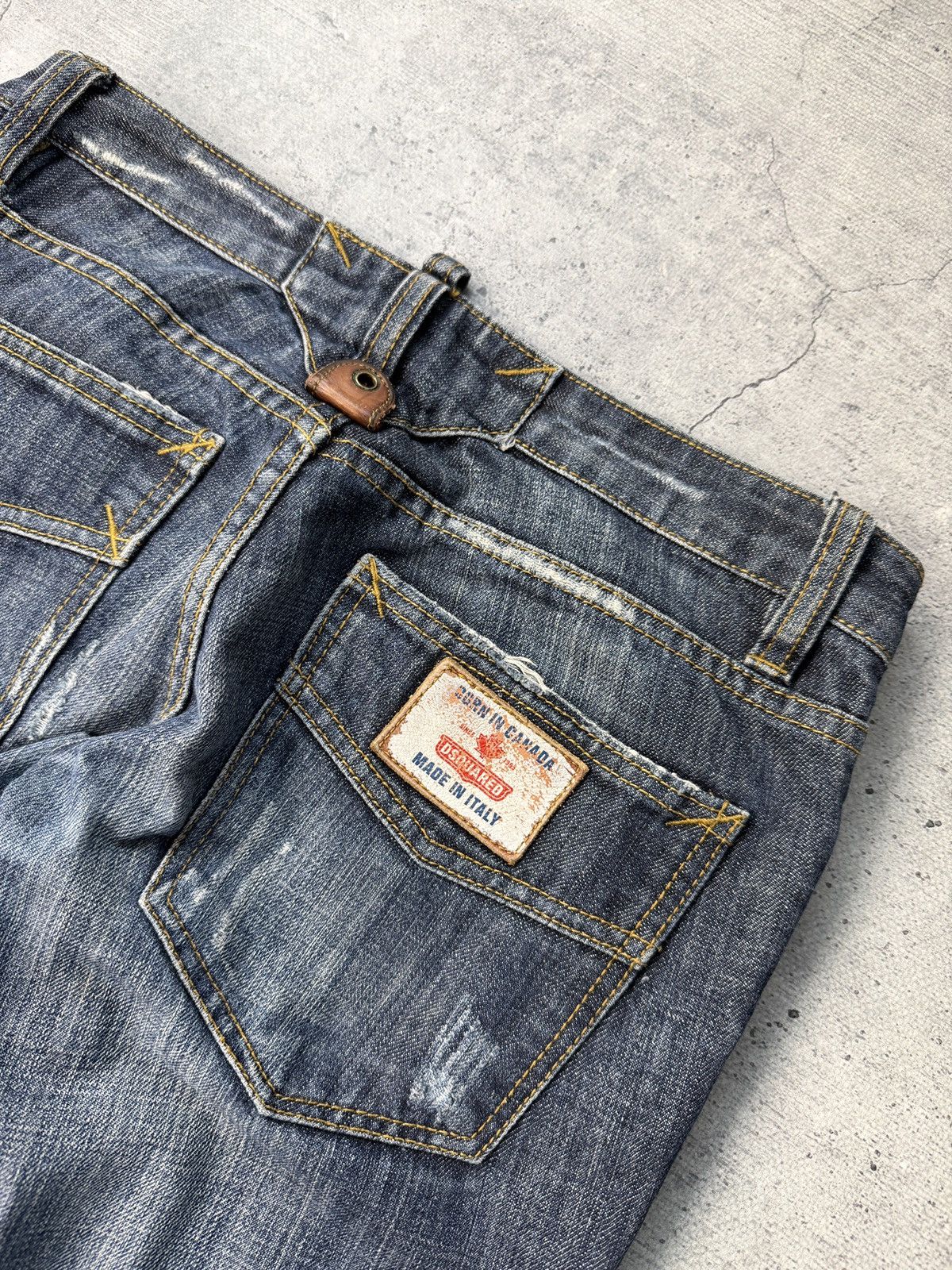 Dsquared2 Vintage Dsquared2 Jeans Italy Skull Navy Denim Bootcut 31 Size US 31 - 4 Thumbnail