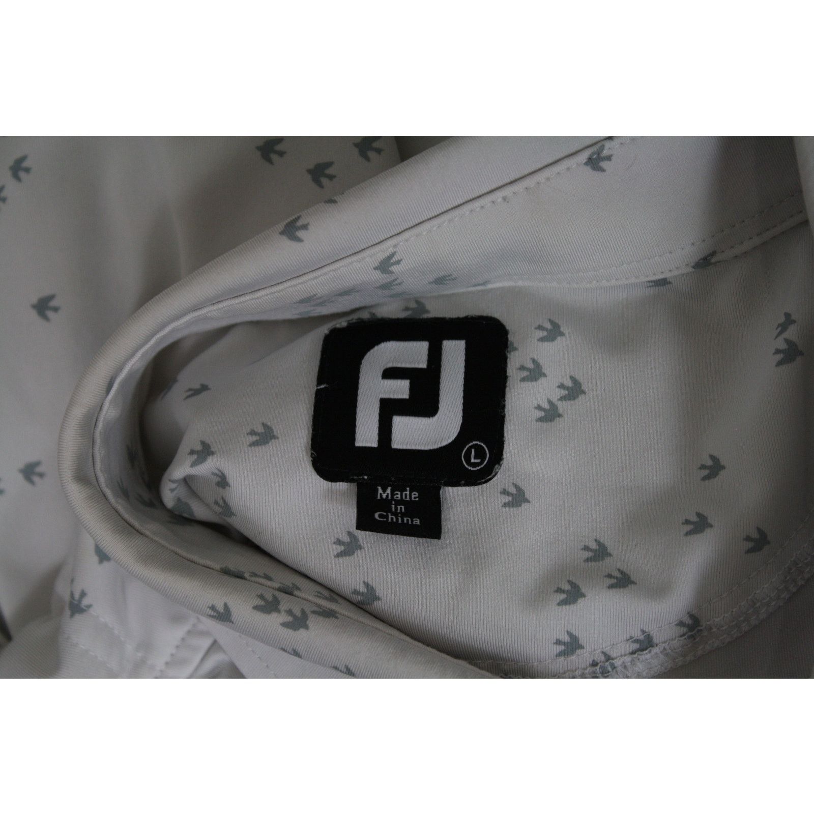 Footjoy FootJoy FJ Golf Polo Shirt Mens L Gray Bird Print Stretch Size US L / EU 52-54 / 3 - 8 Thumbnail
