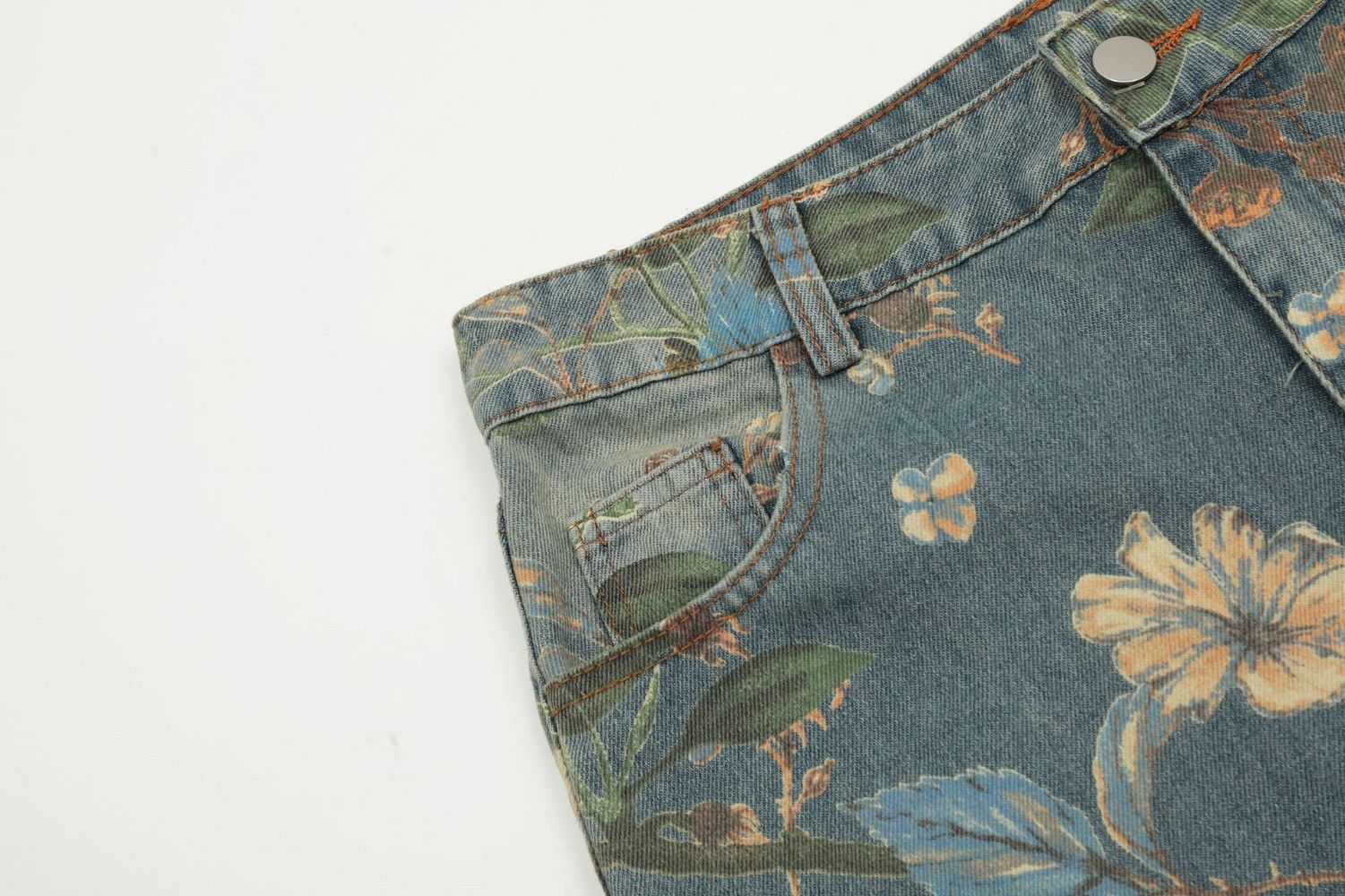 Japanese Brand × Jean Floral Prints Y2K Jeans Street Beast Size US 30 / EU 46 - 6 Thumbnail