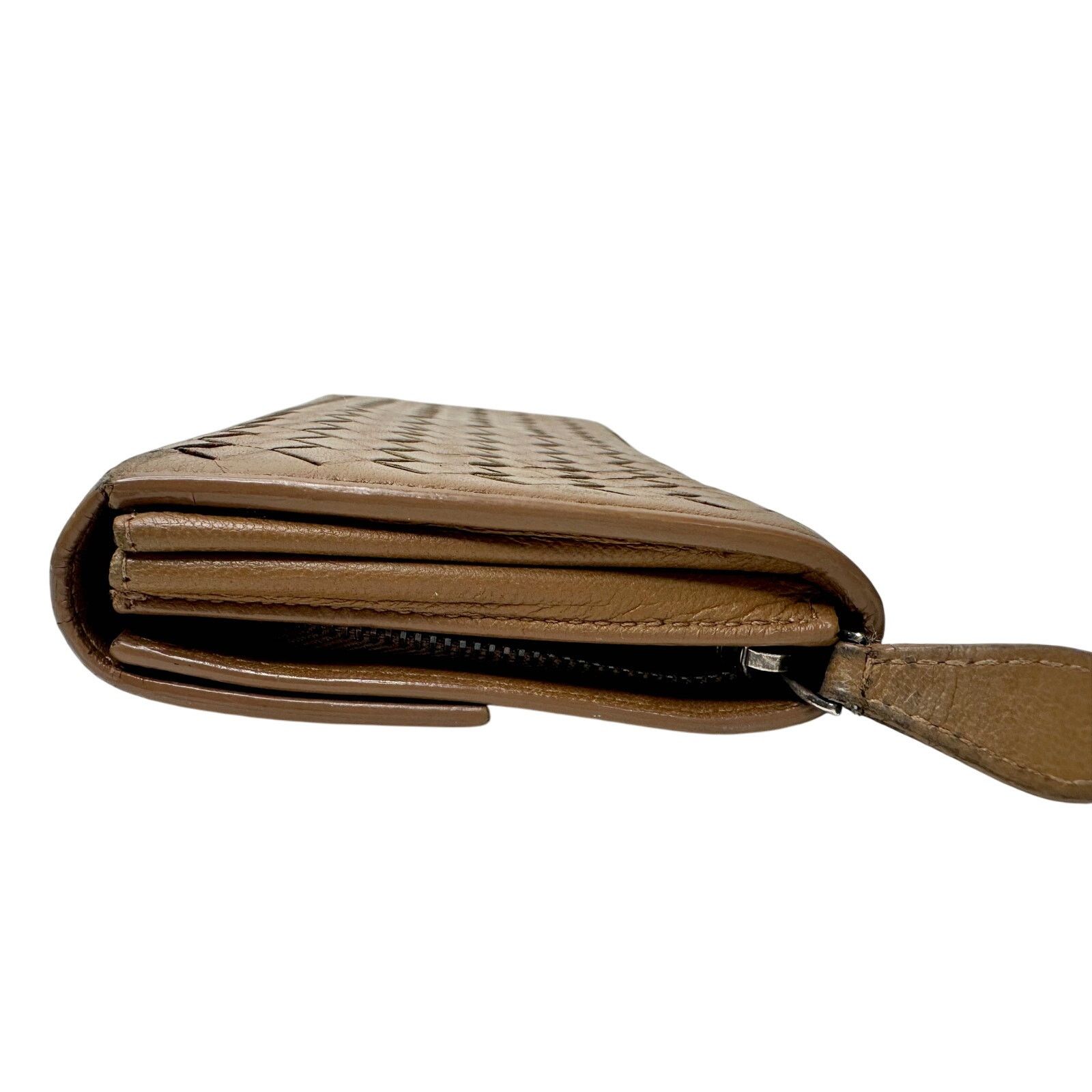 Bottega Veneta Bottega Veneta Intrecciato Woven Tan Leather Long Wallet Size ONE SIZE - 14 Thumbnail