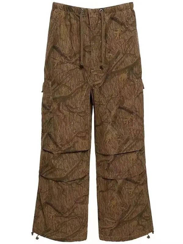 VIBE Retro leaf pattern workwear drawstring casual trousers Size US 34 / EU 50 - 1 Thumbnail