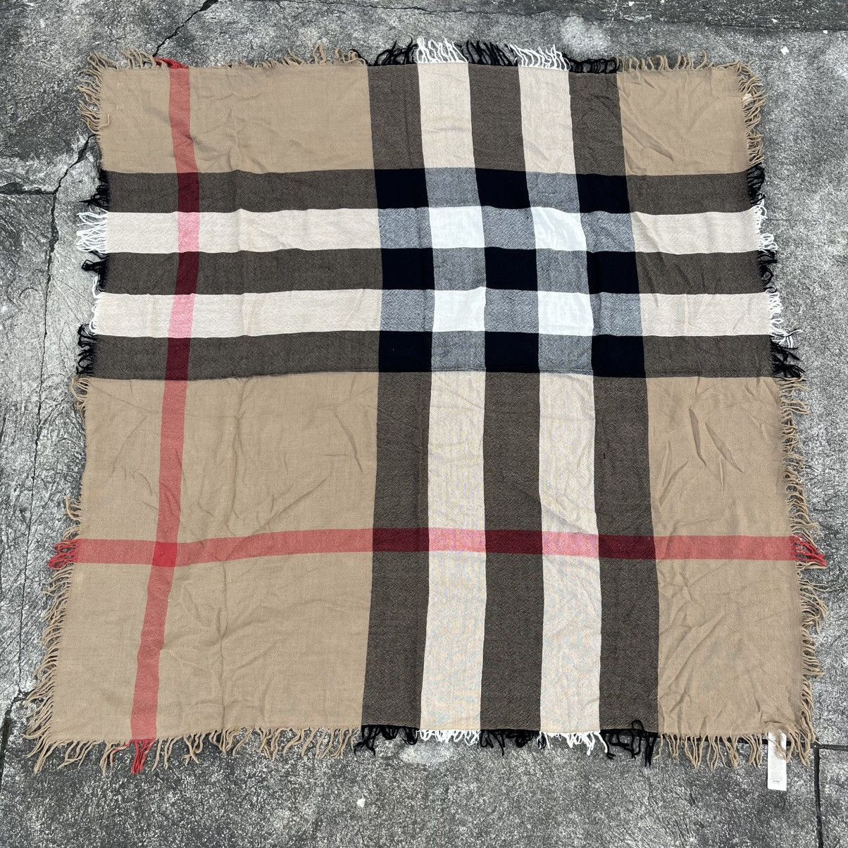 Burberry Burberry Multi Wool Nova Check Square Scarf Size ONE SIZE - 3 Thumbnail