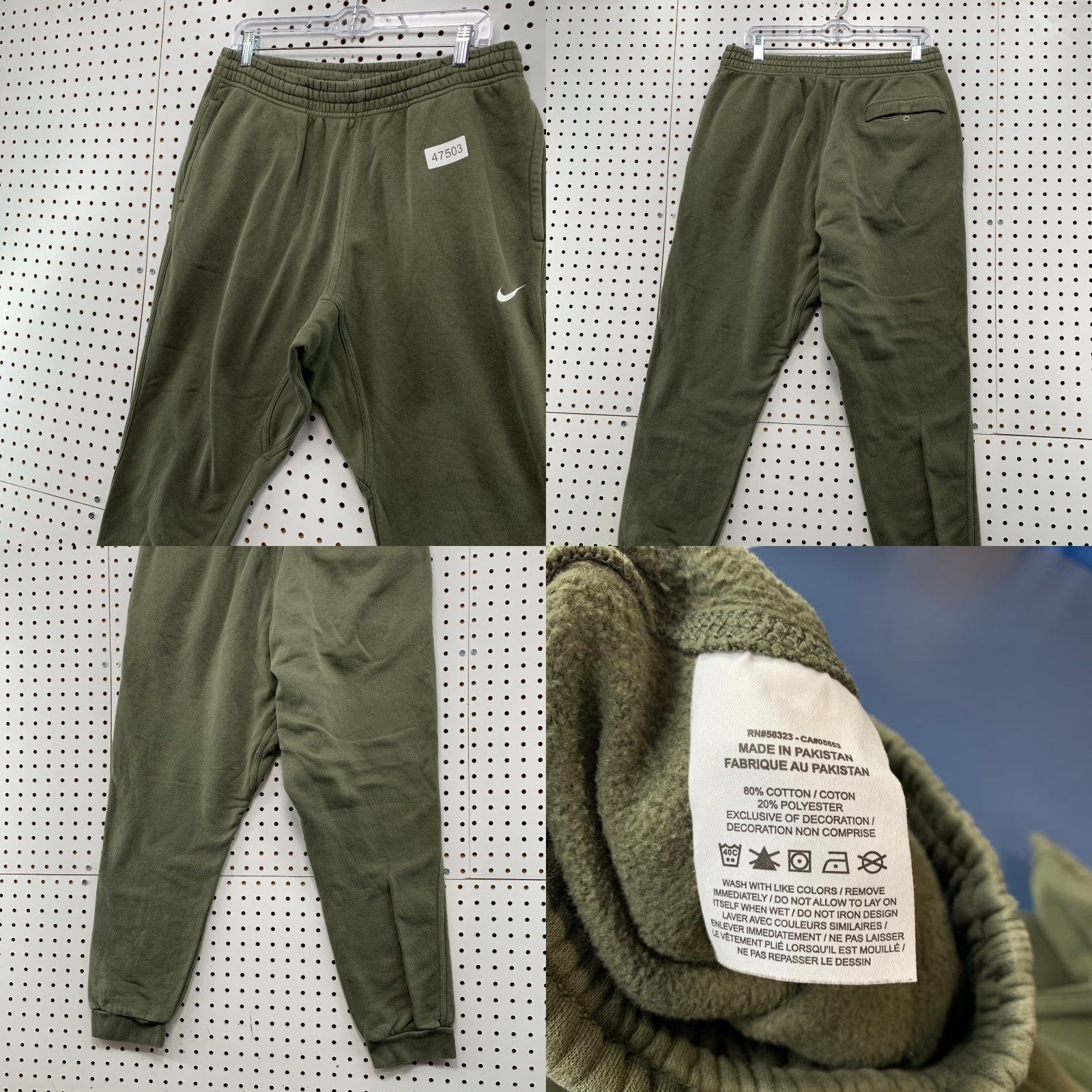 Nike VINTAGE Nike Joggers Sweatpants Mens XL Olive Green Fleece Tapered 32x28.5 Size US 36 / EU 52 - 8 Thumbnail