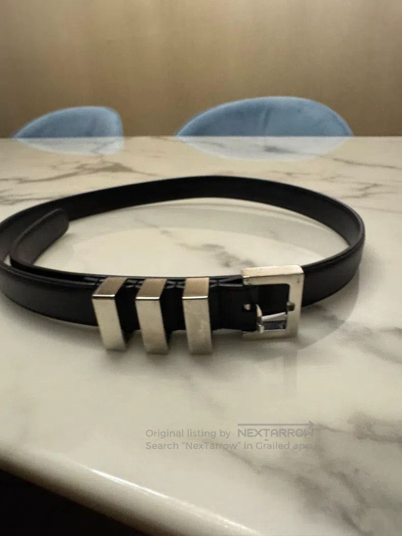 Saint Laurent Paris Saint Laurent Paris Three-ring Buckle Belt, Lizard Pattern Size ONE SIZE - 1 Thumbnail