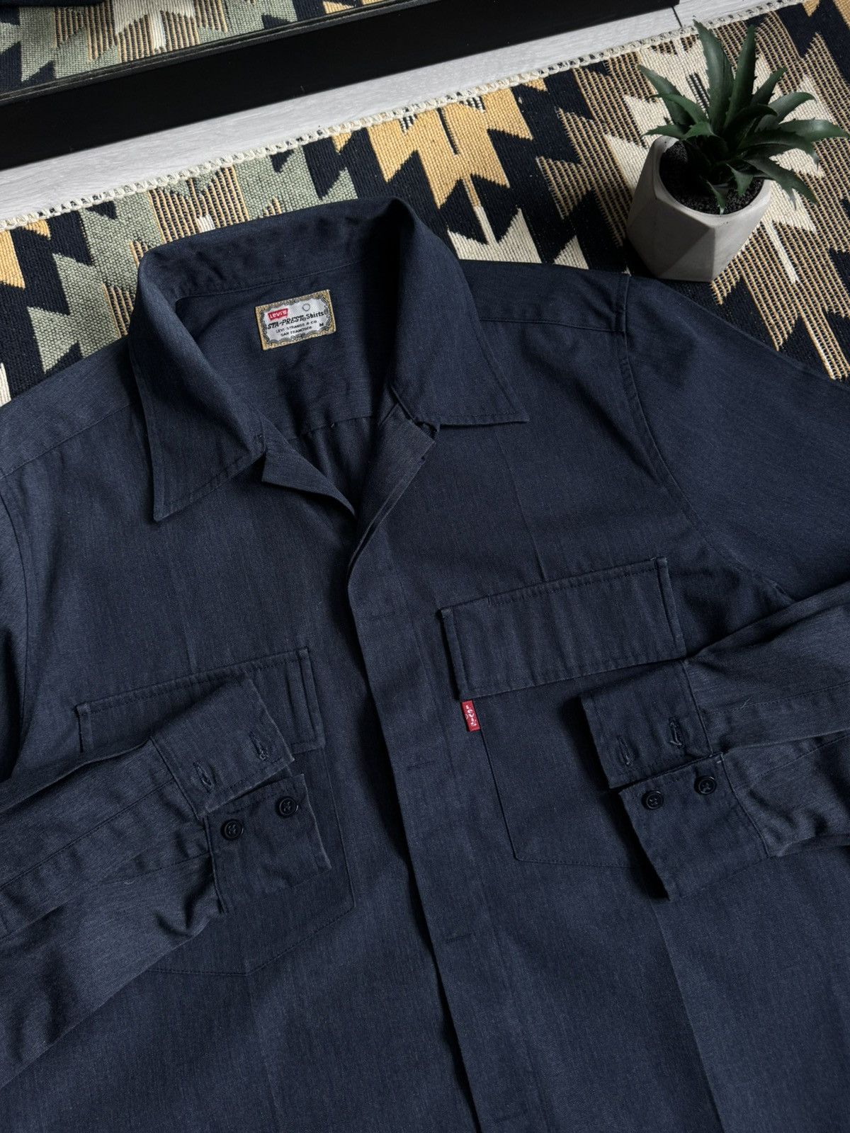 Levi's Vintage Levi’s Sta-Prest Button Up Shirt Size US M / EU 48-50 / 2 - 6 Thumbnail