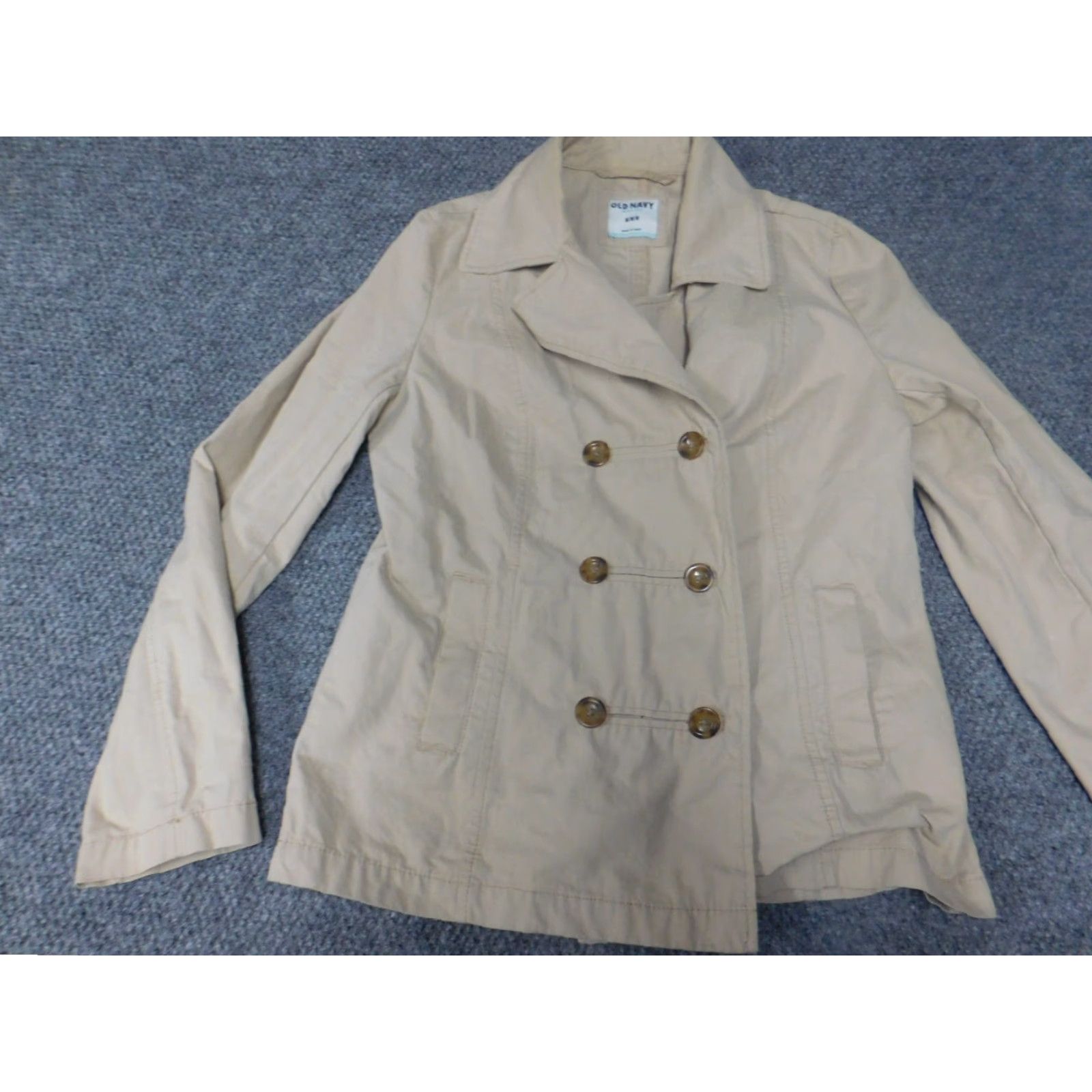 Old Navy Old Navy Jacket Womens Trench Coat Medium Beige Button Casual Winter Vintage: No Model na Size M Regular Women Collared Cotton Blend Knit Button Size M / US 6-8 / IT 42-44 - 3 Thumbnail