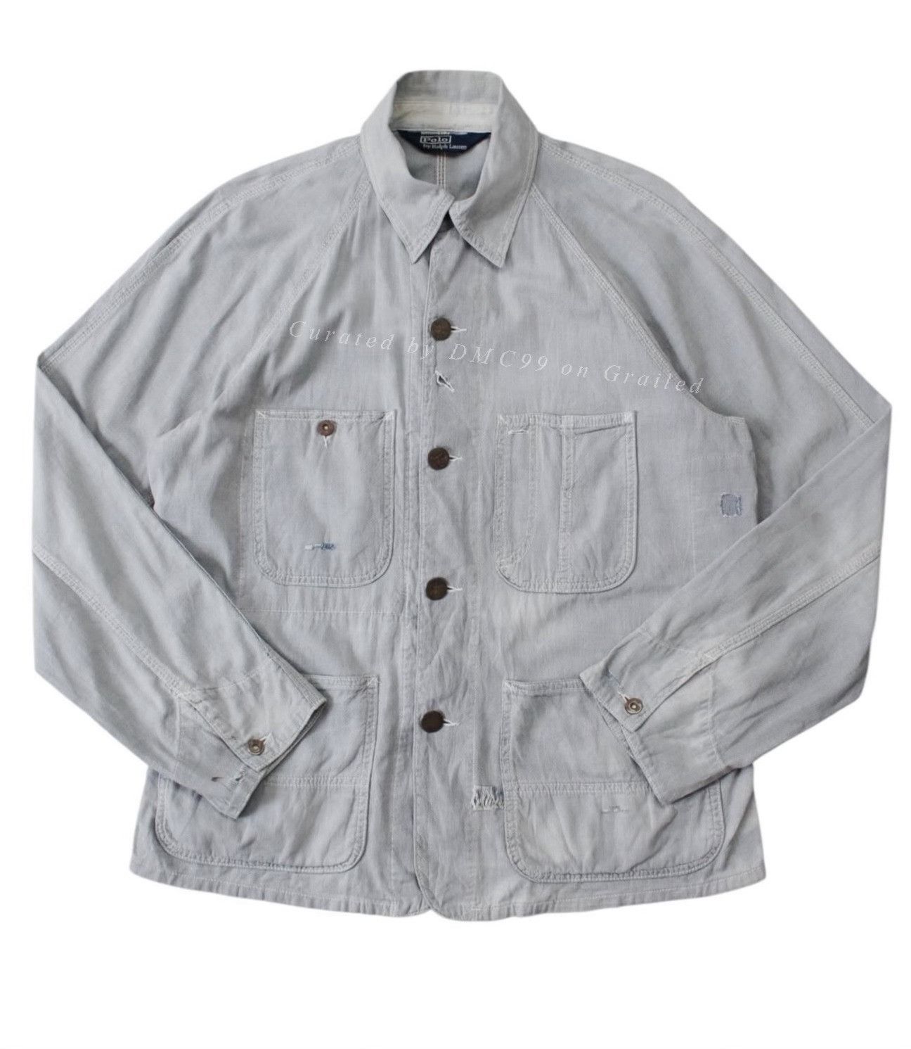 Vintage Vintage Polo Ralph Lauren Distressed Chore Jacket Size US M / EU 48-50 / 2 - 1 Thumbnail