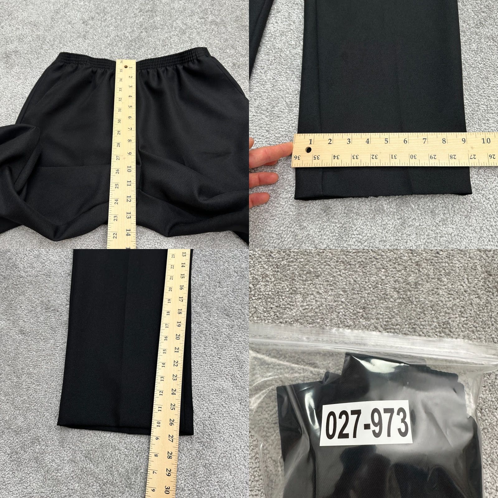 Vintage Alfred Dunner Straight Leg Pants Womens 12P Petite Black Elastic Waist 30x27 Size 34" / US 12 / IT 48 - 8 Thumbnail