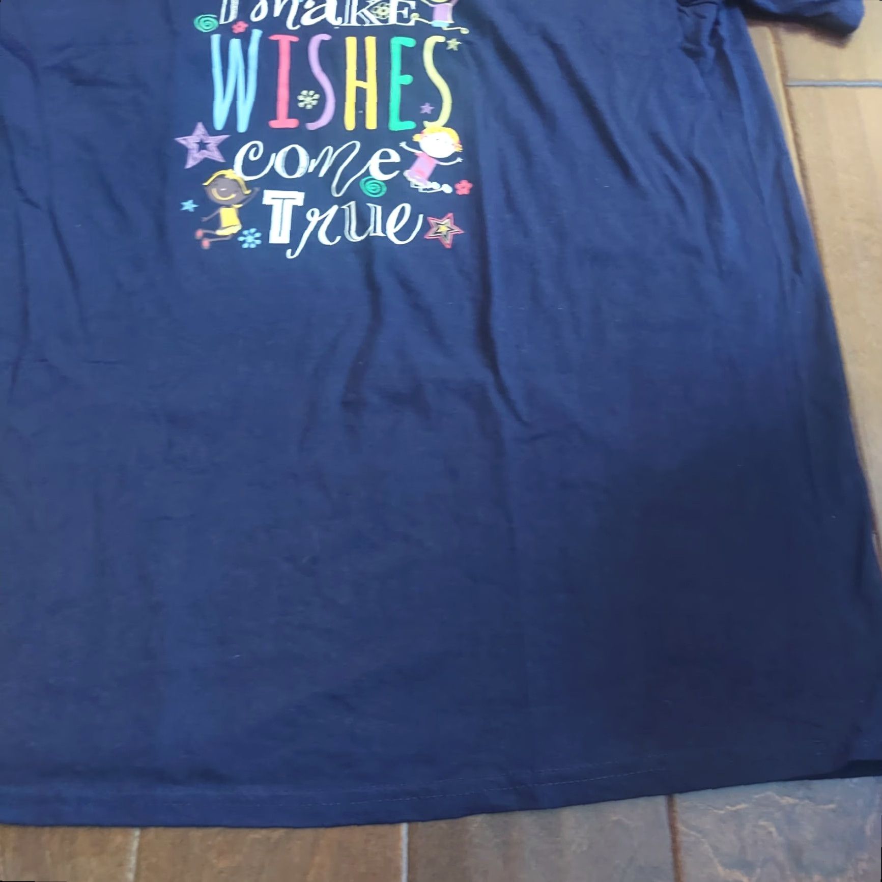 Vintage Unbranded Men’s Blue Short Sleeve I Make Wishes Come True Graphic Print T-shirt L Size US L / EU 52-54 / 3 - 4 Thumbnail