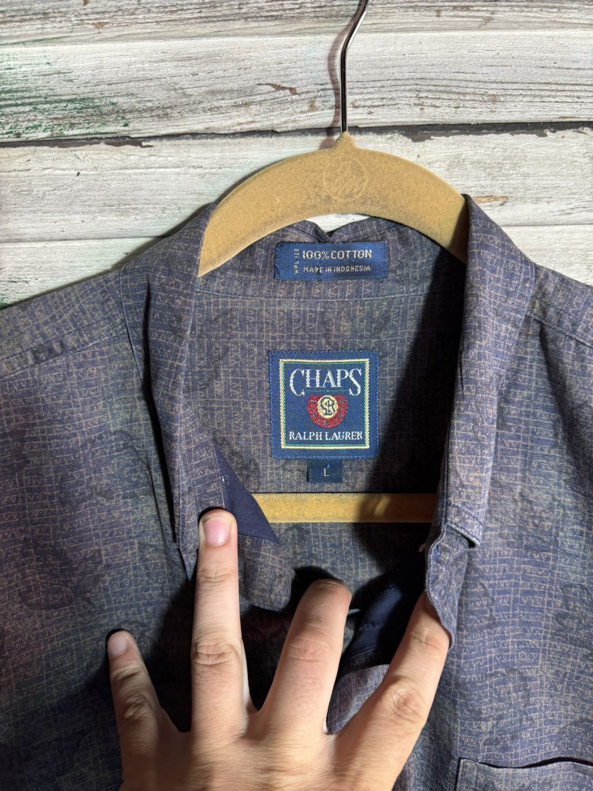 Chaps Ralph Lauren × Vintage Vintage Chaps Ralph Lauren Leaves Button Up Shirt Size US L / EU 52-54 / 3 - 3 Thumbnail
