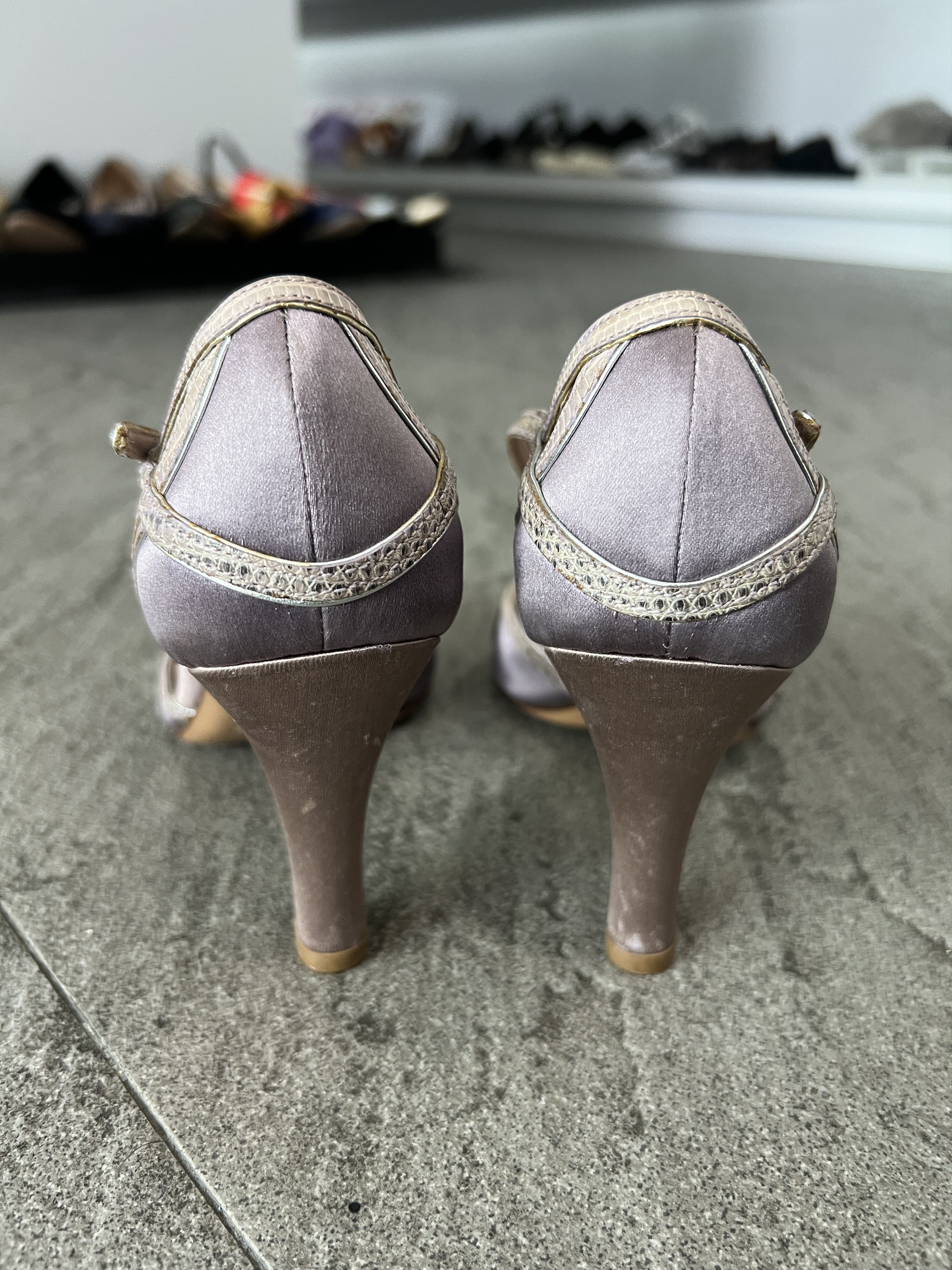 Prada Prada Satin Ankle Strap Heels Lavender Pink 35 Size US 5 / IT 35 - 6 Thumbnail