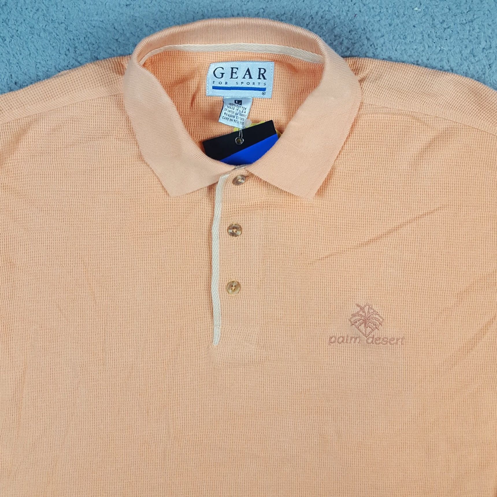 Vintage VINTAGE GEAR FOR SPORTS Polo Shirt Orange Knit Polo Men L Golf Casual 90s Preppy Palm Desert Collar Shirt Size US L / EU 52-54 / 3 - 3 Thumbnail
