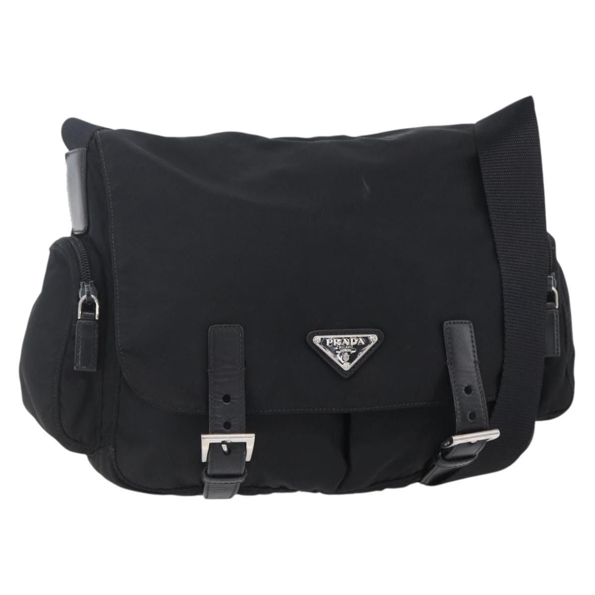 Prada Zip Buckle Messenger Bag Tessuto