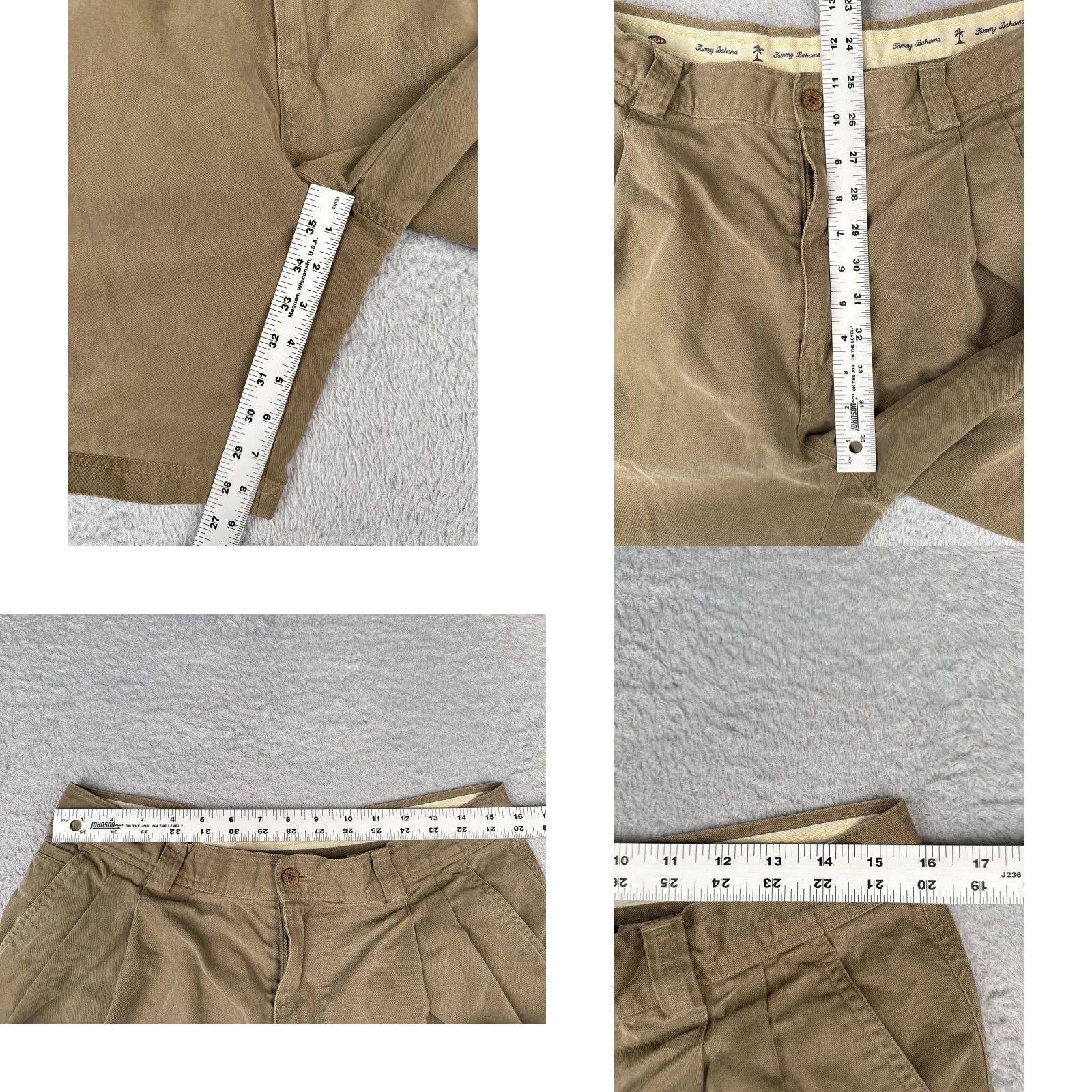Tommy Bahama Tommy Bahama Shorts Mens 36 Khaki Relax Pleated Chino Zip Fly Map Lining Resort Size US 38 / EU 54 - 8 Thumbnail