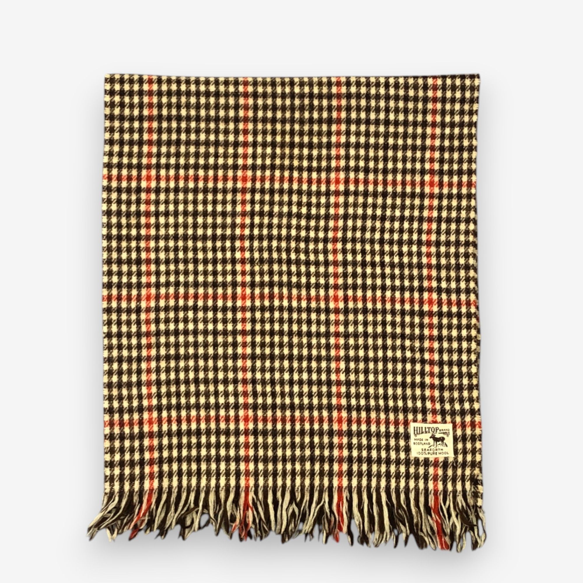 Japanese Brand Vintage Hilltop Scarf Muffler Wool Plaid Winter Scarves Size ONE SIZE - 2 Thumbnail