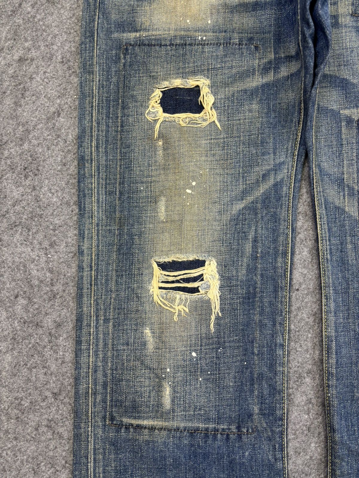 Japanese Brand 💥Sick💥Back Number Patchwork Paint Splatter Denim F864 Size US 34 / EU 50 - 6 Thumbnail
