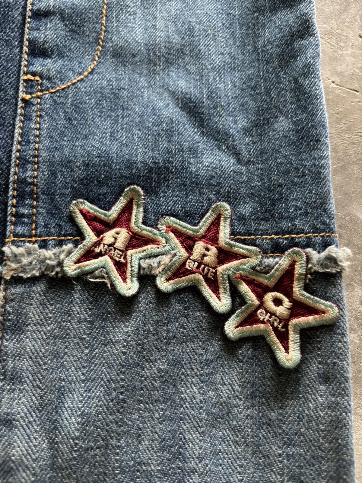 20471120 × Angel Blue × Hysteric Glamour ANGEL BLUE flare japanese reconstruct patches embroidery Size 26" / US 2 / IT 38 - 12 Thumbnail