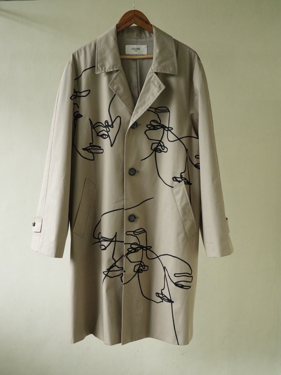 Celine Celine Printed Cotton-Gabardine Trench Coat In Neutrals Size US M / EU 48-50 / 2 - 1 Thumbnail