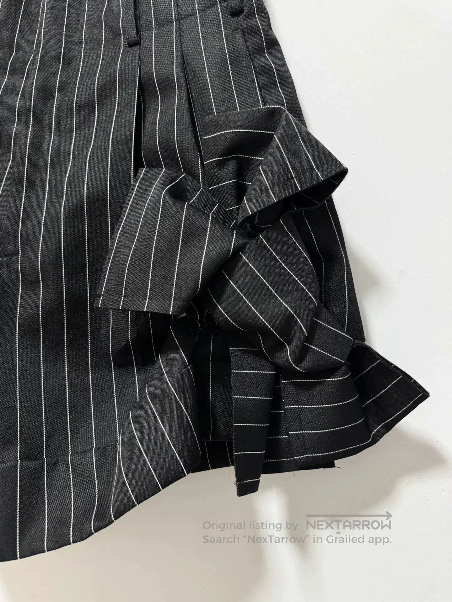 CDG Deconstructed Bow Stripe Shorts.