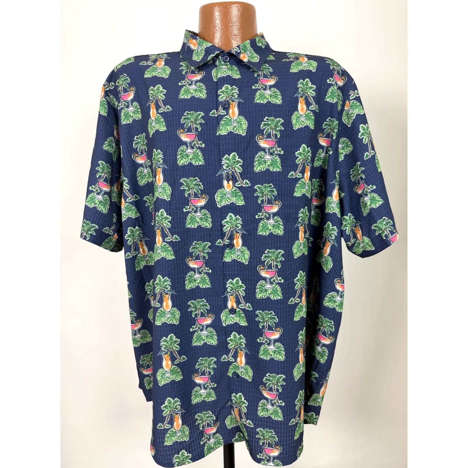 Tommy Bahama Tommy Bahama IslandZone Shirt Men XXL Cocktail Hawaiian Luau Tiki Aloha Blue Floral Short Sleeve Button-Up Collared Size US XXL / EU 58 / 5 - 3 Thumbnail