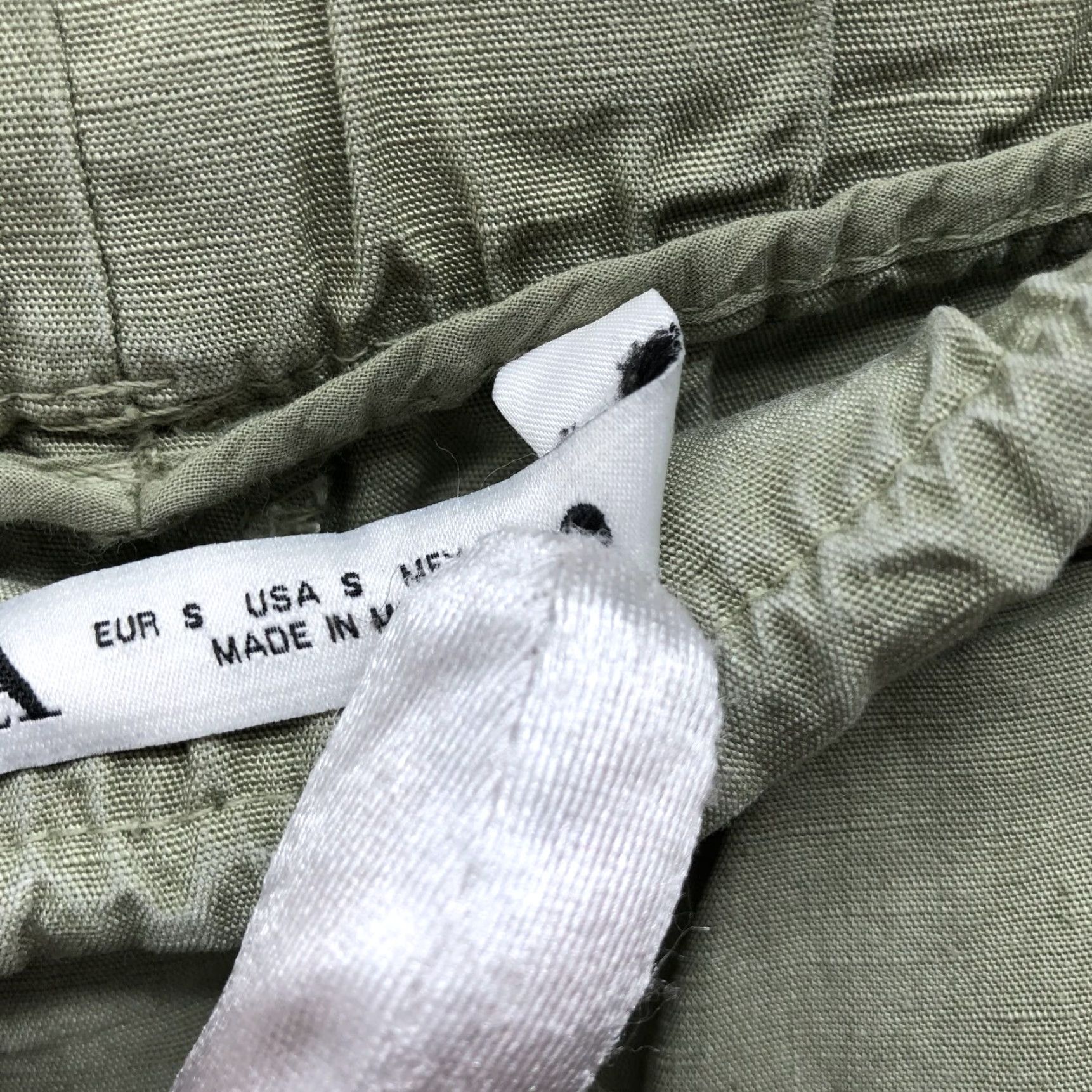 Zara Zara Linen Blend Crop Pants Womens S Sage Green High Rise Drawstring Pull On Wide-Leg Cropped Pants Bohemian Style Womens Clothing Size 28" / US 6 / IT 42 - 5 Thumbnail