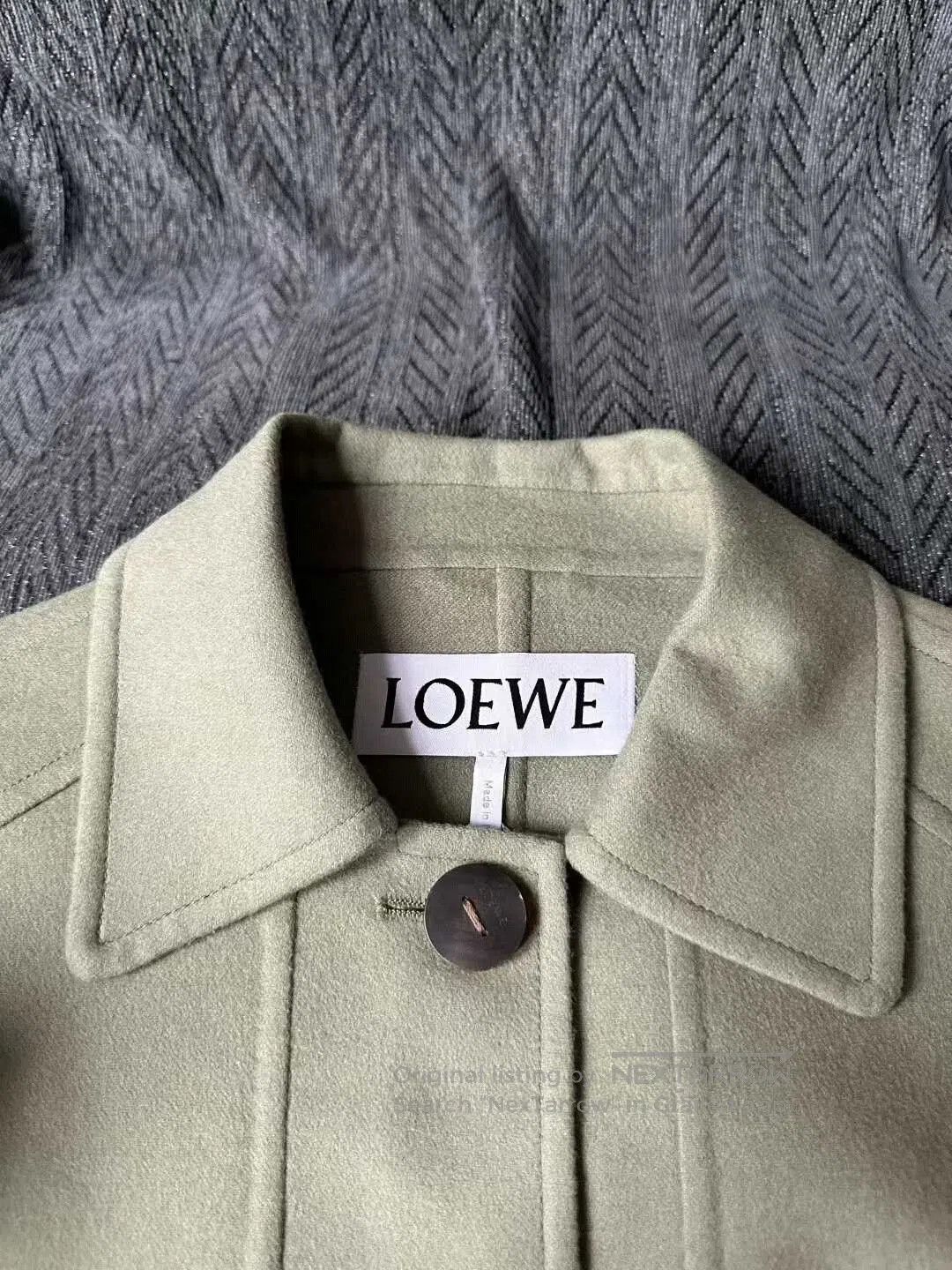 Loewe loewe green wool jacket with leather patch. Size US S / EU 44-46 / 1 - 3 Thumbnail