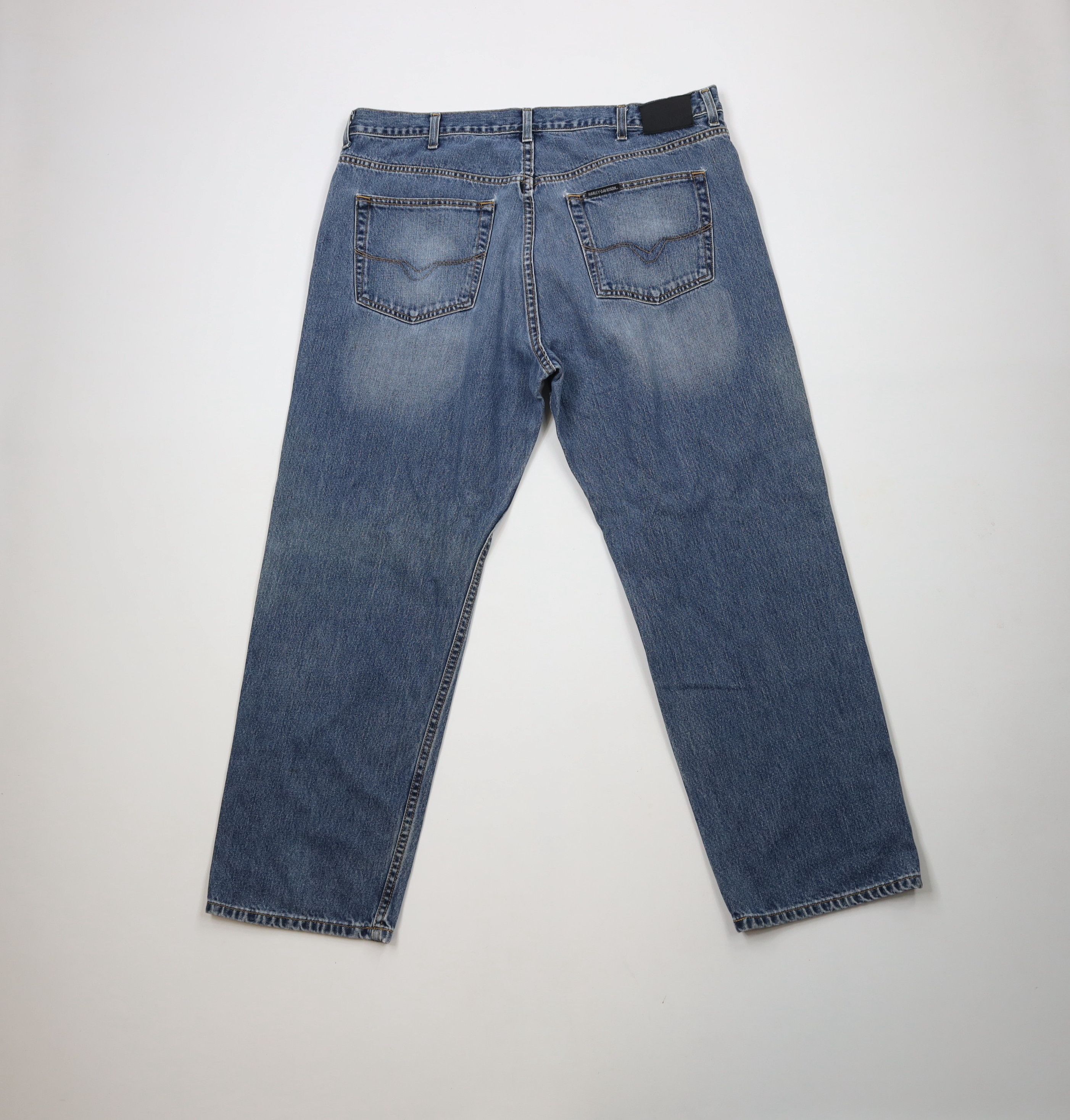 Harley Davidson × Vintage Vintage Harley Davidson Fit Wide Leg Denim Jeans Blue Size US 40 / EU 56 - 9 Thumbnail