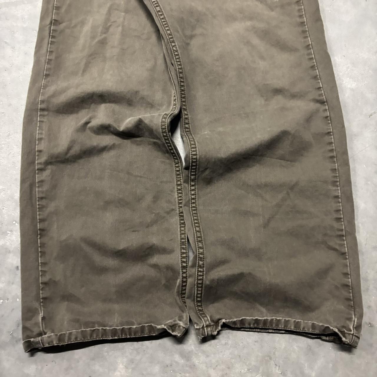 Japanese Brand × Vintage Crazy Vintage Y2K/2000s Grunge Khaki Brown Skater Workwear Casual Pants! Size US 38 / EU 54 - 6 Thumbnail