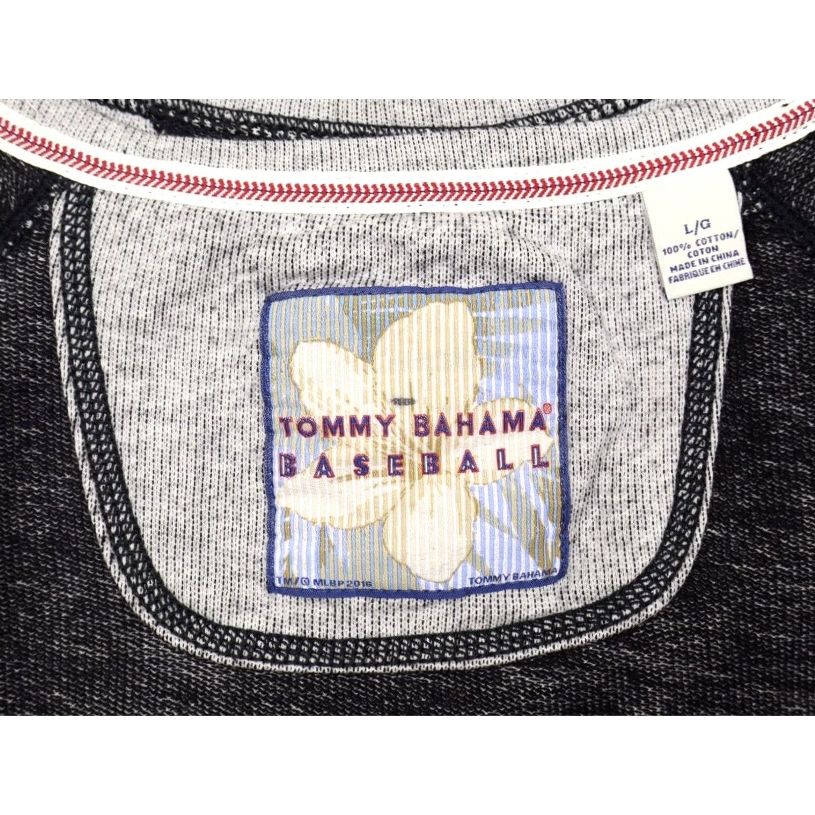 Tommy Bahama Tommy Bahama Baseball Shirt San Francisco Long Sleeve L Mens Gray 100% Cotton Jersey Crew Neck Ribbed Easy Care Size US L / EU 52-54 / 3 - 6 Thumbnail