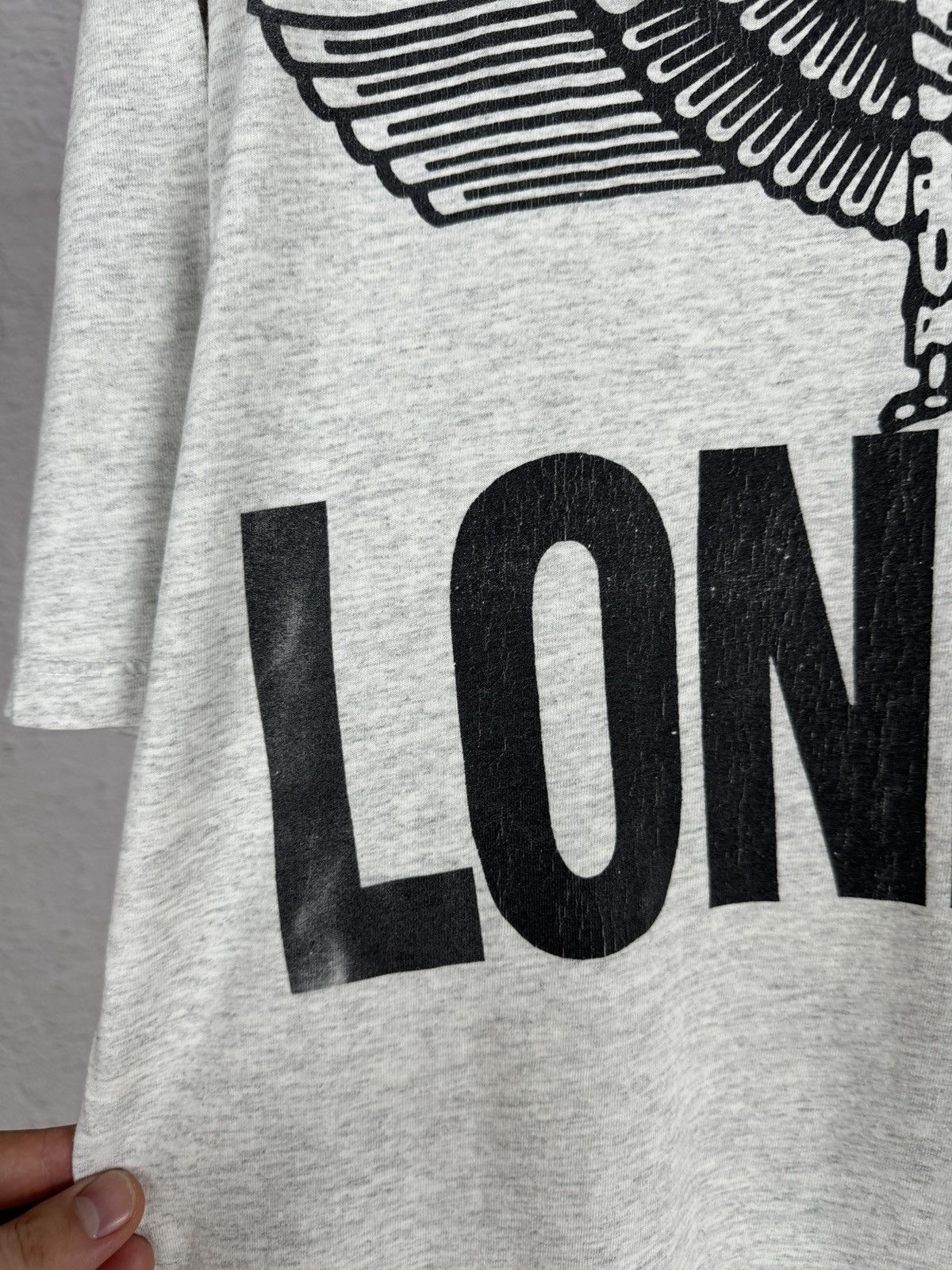 Boy London Hanes Boy London Vintage 90s grey big logo tee shirt Size US XL / EU 56 / 4 - 15 Thumbnail
