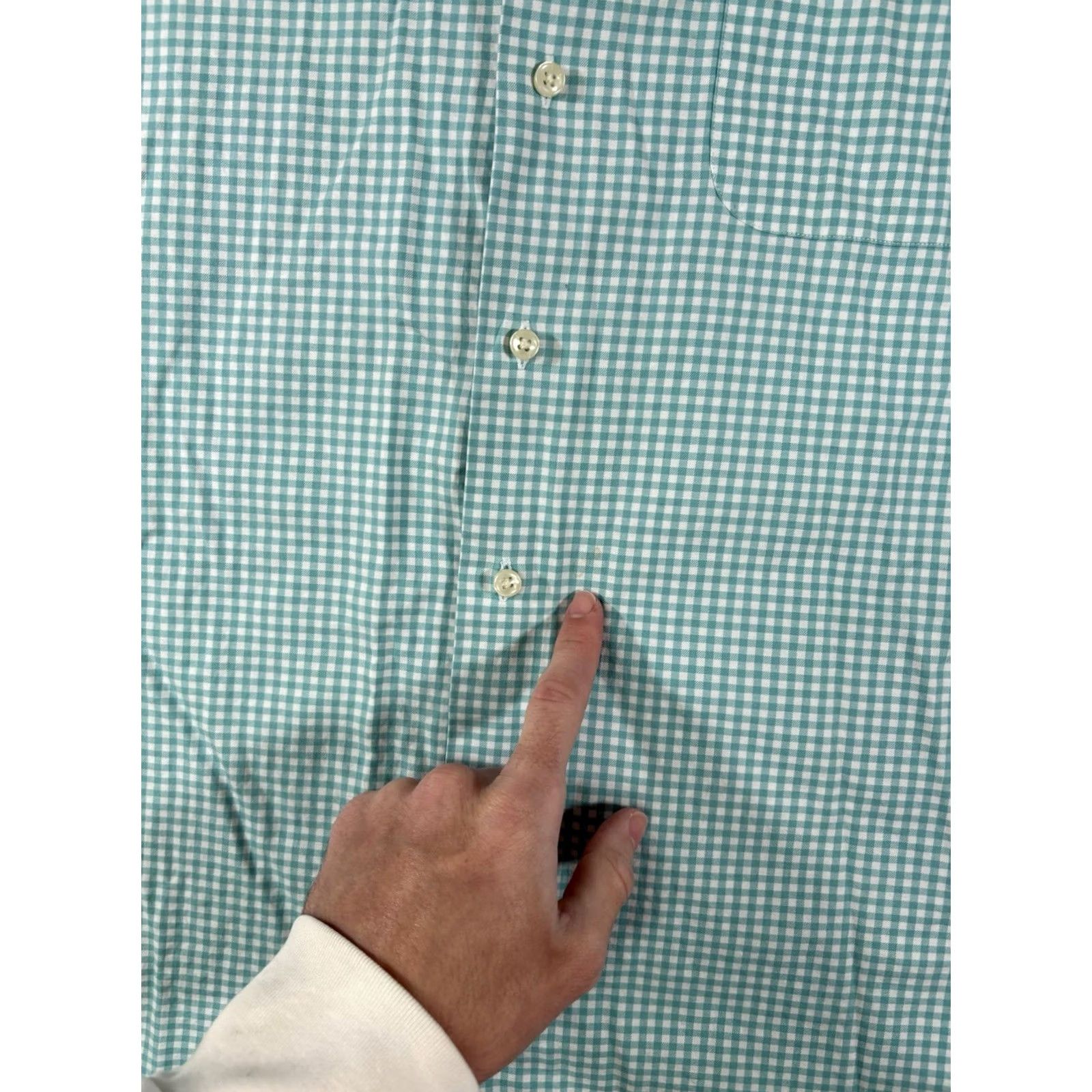 Peter Millar VINTAGE Peter Millar Dress Shirt Blue Plaid Check Long Sleeve 100% Cotton VTG Mens XL Button-Up Front Collar Point Size 46R - 4 Thumbnail