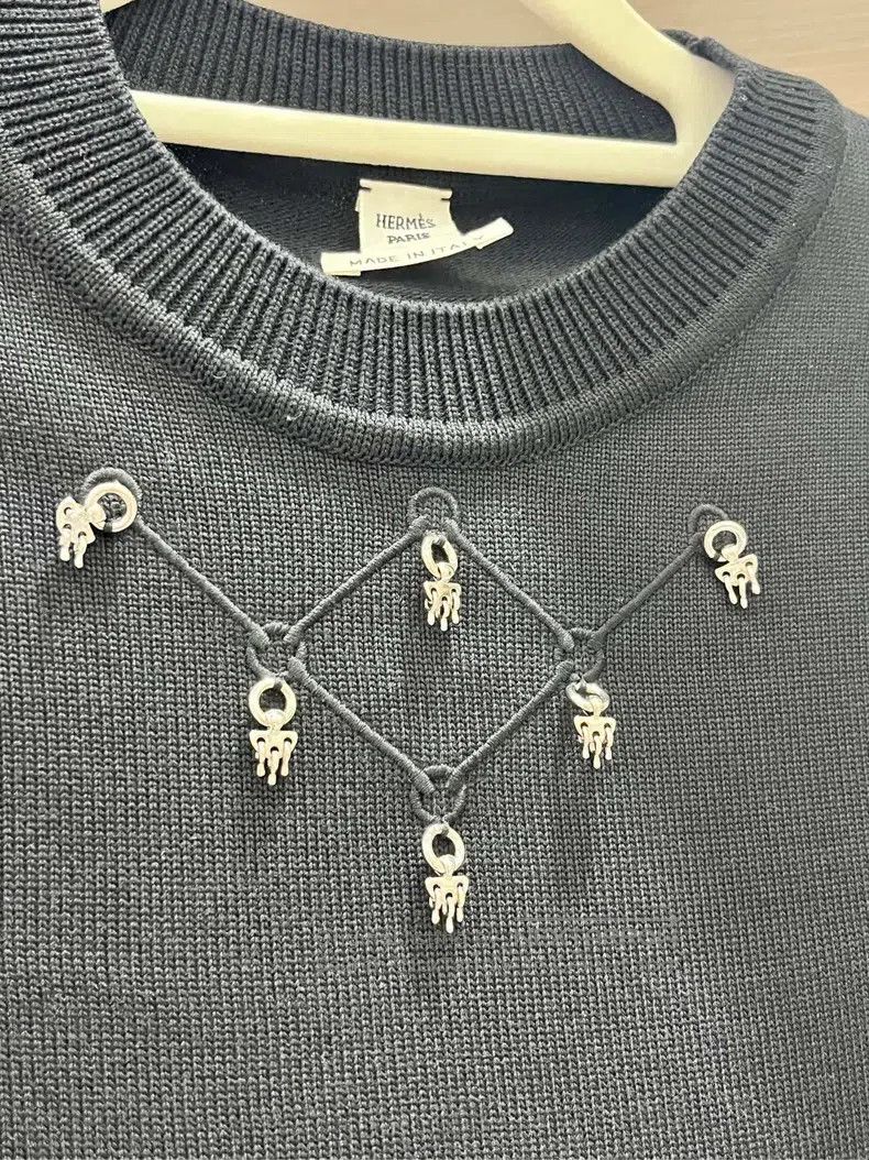 Hermes Hermes Gray harness leather trim sweatshirt Size XXS / US 00 / IT 34 - 9 Thumbnail