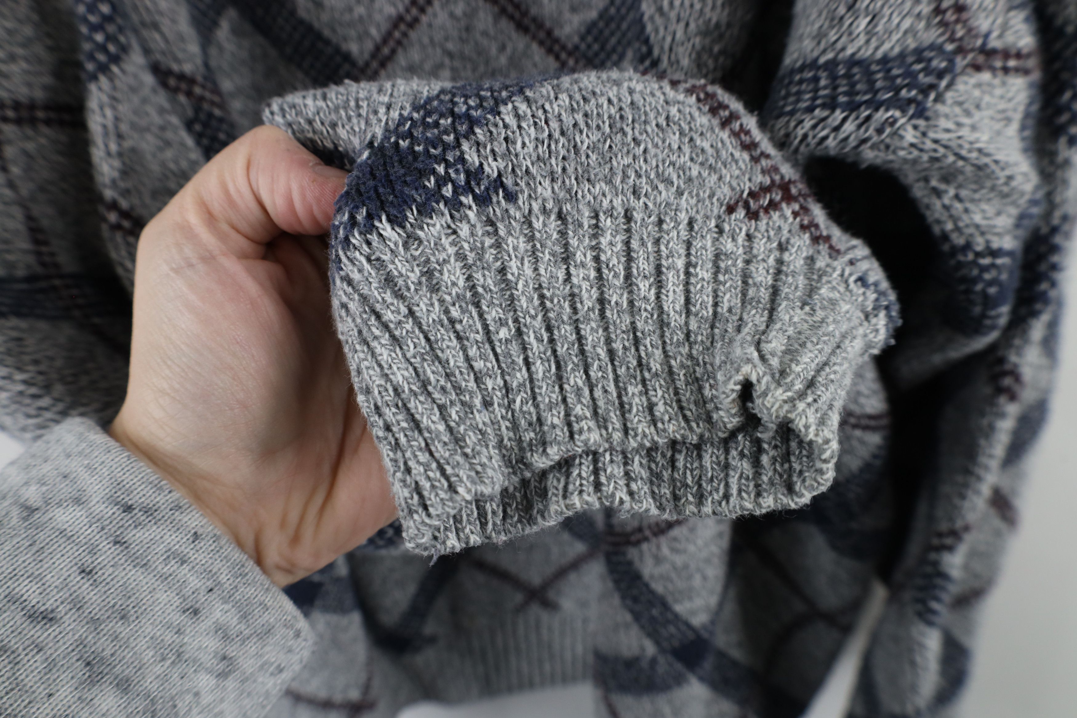 Vintage Vintage 90s Streetwear Cotton Cross Hatch Knit Sweater USA Size US XL / EU 56 / 4 - 7 Thumbnail