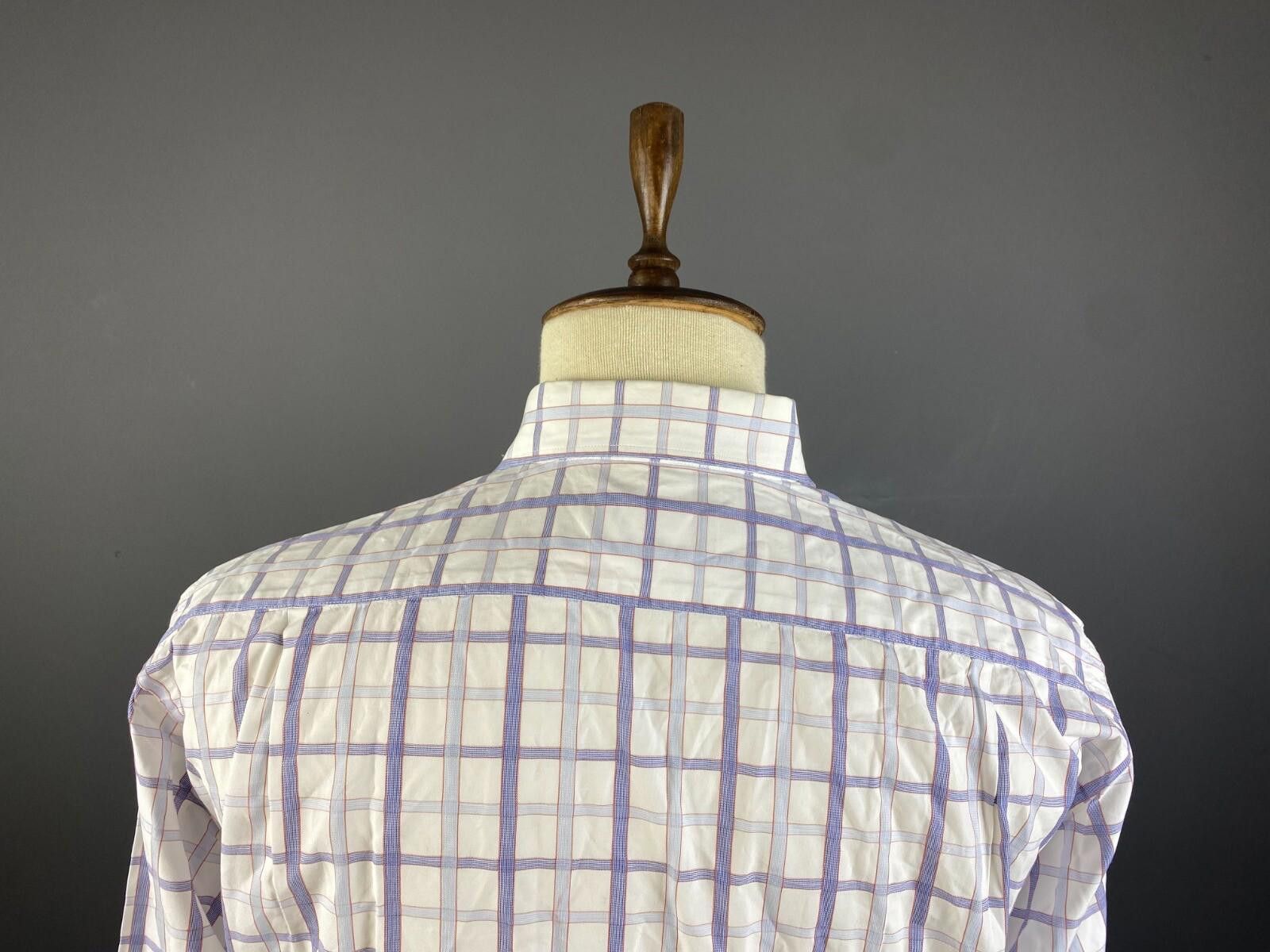 Etro Etro Milano White Check Long Sleeve Button Down Shirt 42 Size US M / EU 48-50 / 2 - 10 Thumbnail