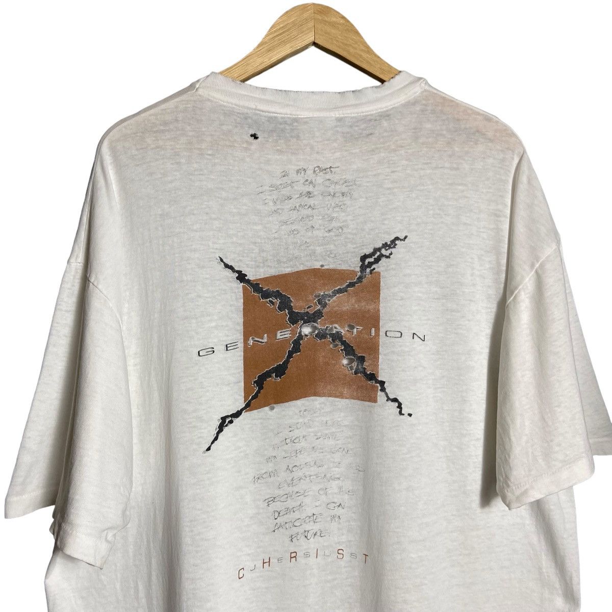 Vintage Vintage 90s Generation X Jesus Christ Distressed T-Shirt Size US XL / EU 56 / 4 - 2 Thumbnail