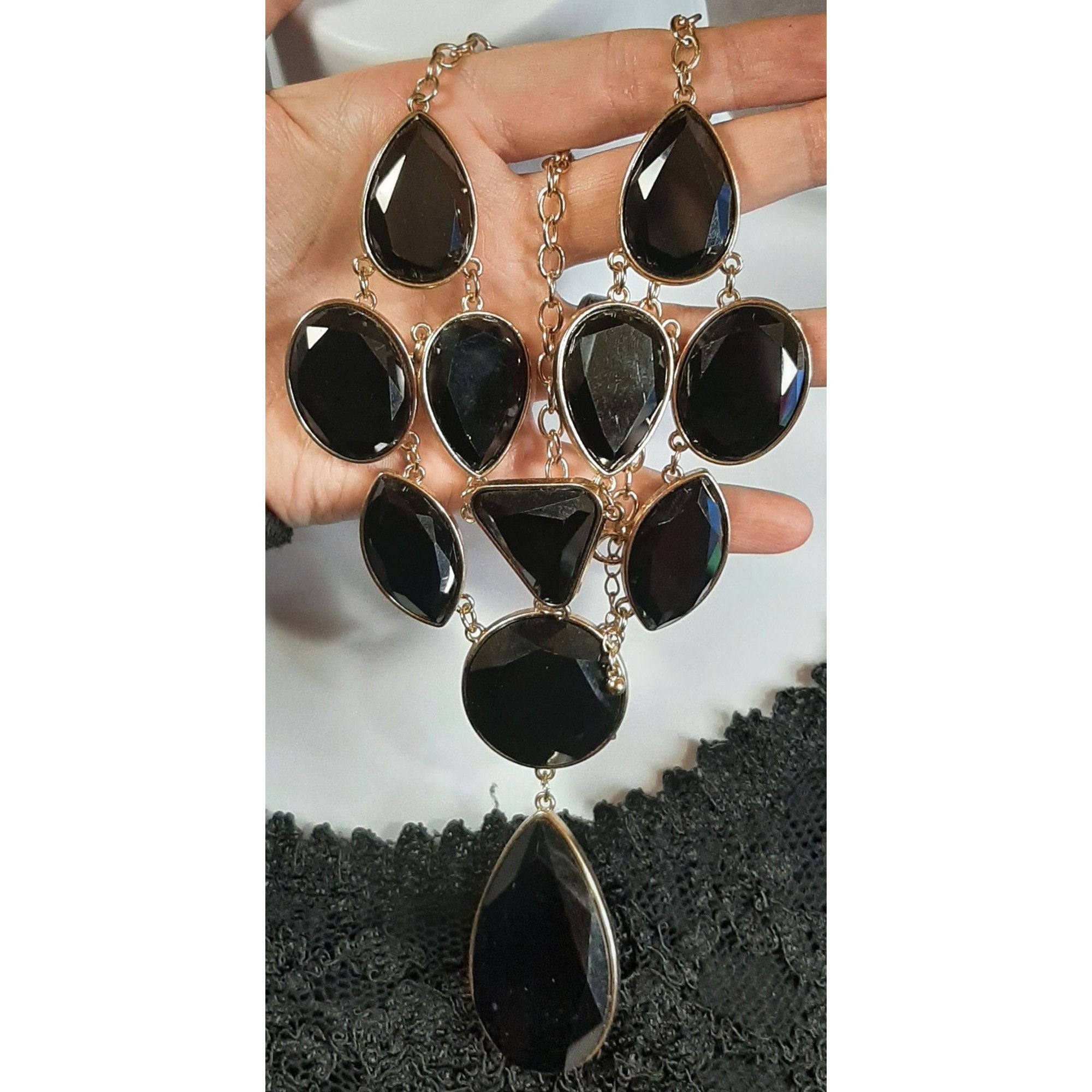 Other Glam Goth Black Statement Necklace Size ONE SIZE - 3 Thumbnail