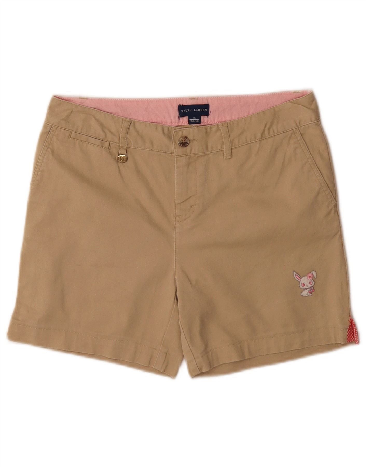 Ralph Lauren Girls Chino Shorts 15-16 Years W28 Beige Cotton Size 34" / US 12 / IT 48 - 1 Thumbnail