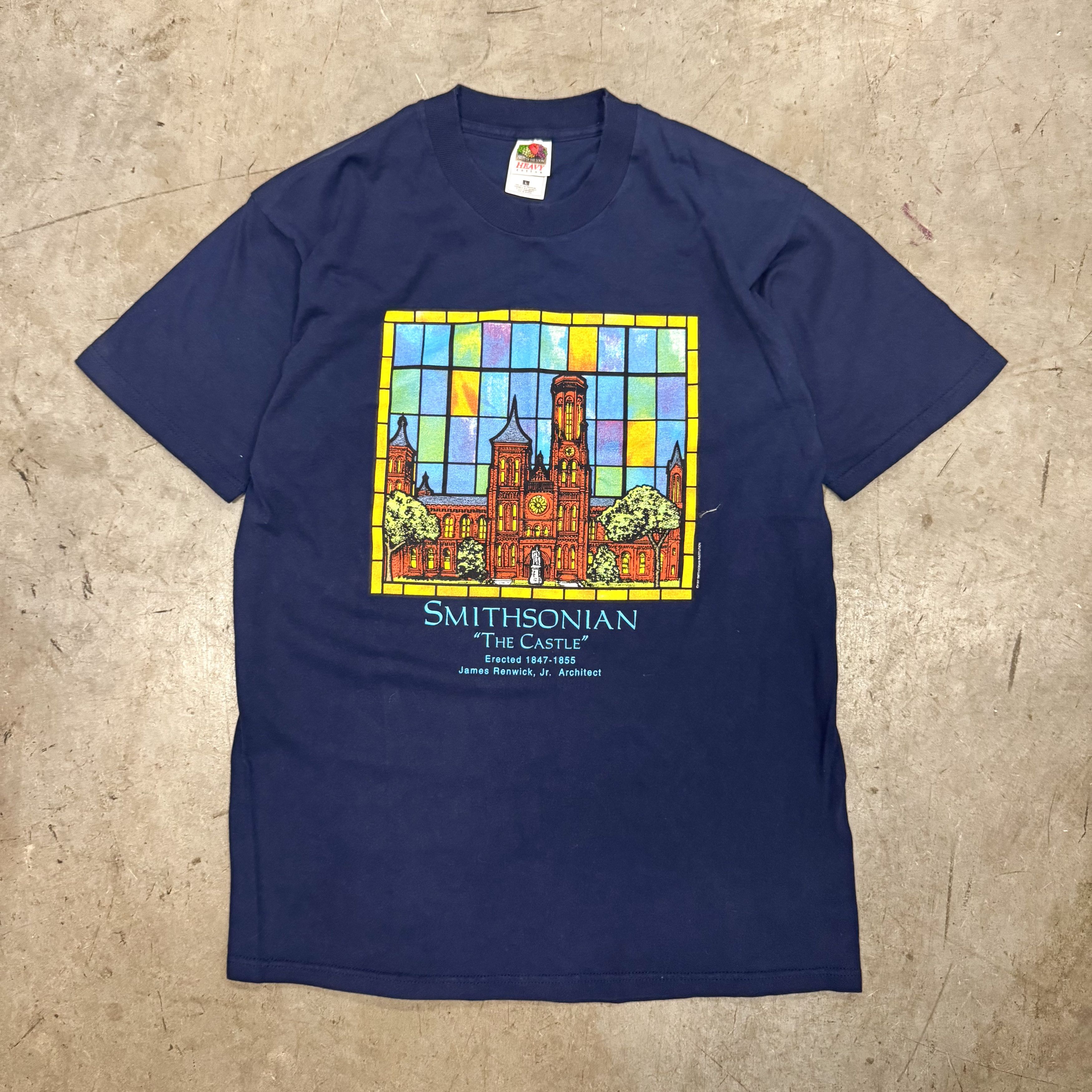 Vintage VTG 90s Smithsonian "The Castle" Art Graphic T Shirt Museum Size US L / EU 52-54 / 3 - 1 Thumbnail