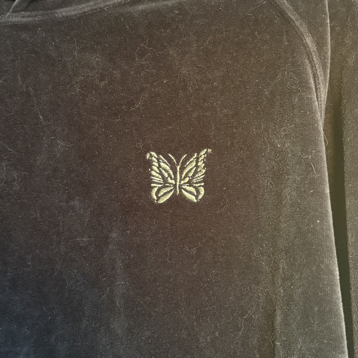 Needles Needles Navy/Green Velour Logo Hoodie Size M Size US S / EU 44-46 / 1 - 3 Thumbnail
