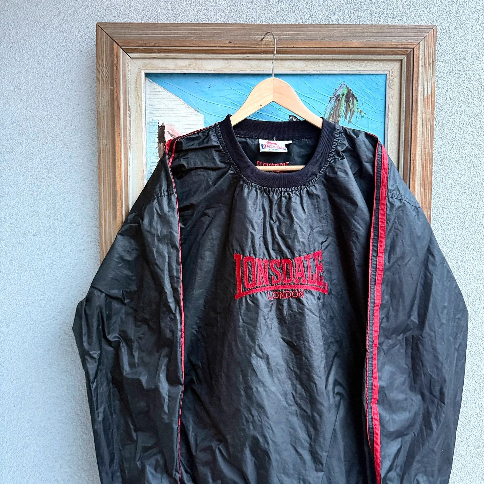 Lonsdale Lonsdale Vintage 90s Black Sweatshirt Nylon Size US XL / EU 56 / 4 - 2 Thumbnail