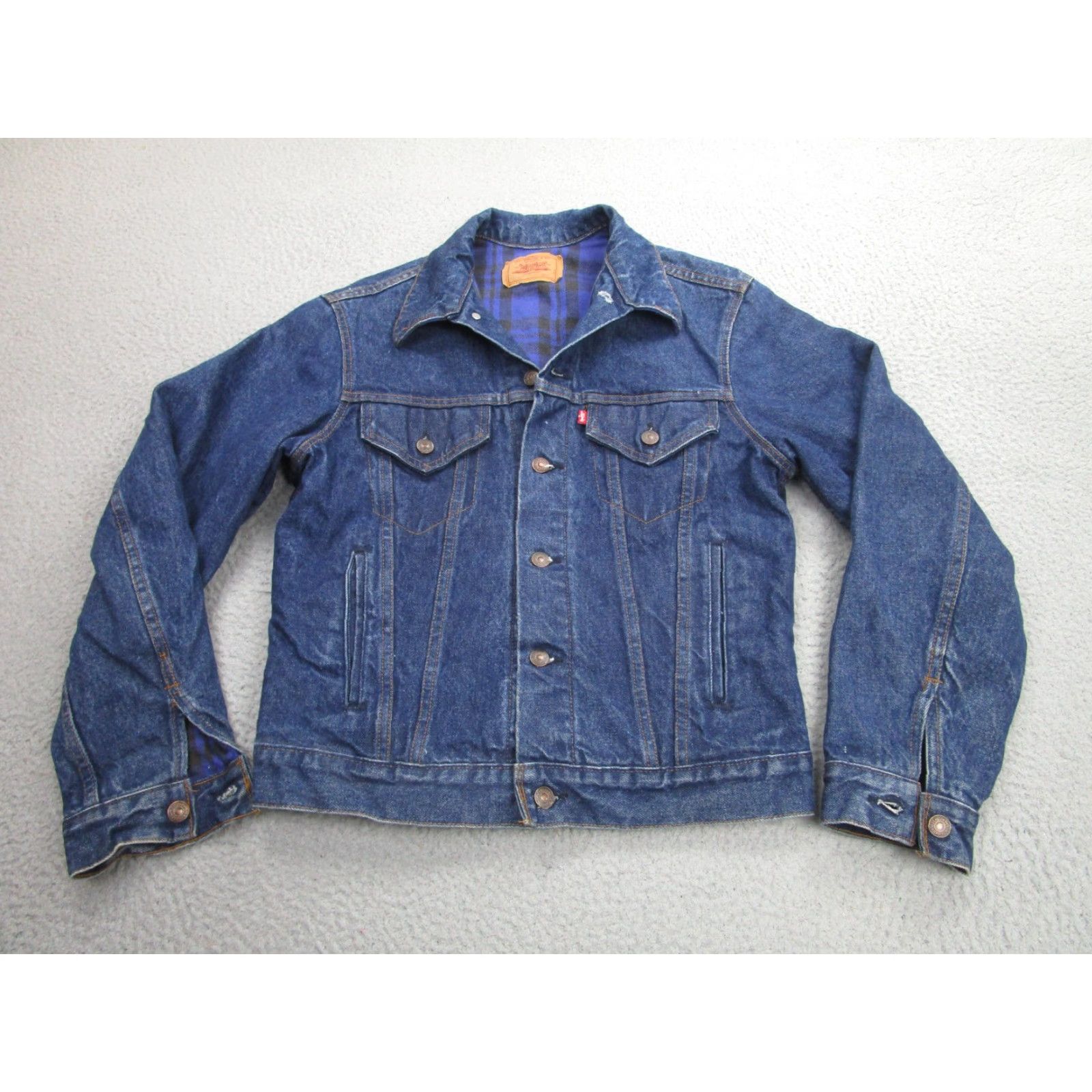 Levi's VINTAGE Levi's Denim Jacket Mens Medium Blue Flannel Lined Trucker 90s USA Size US M / EU 48-50 / 2 - 2 Thumbnail